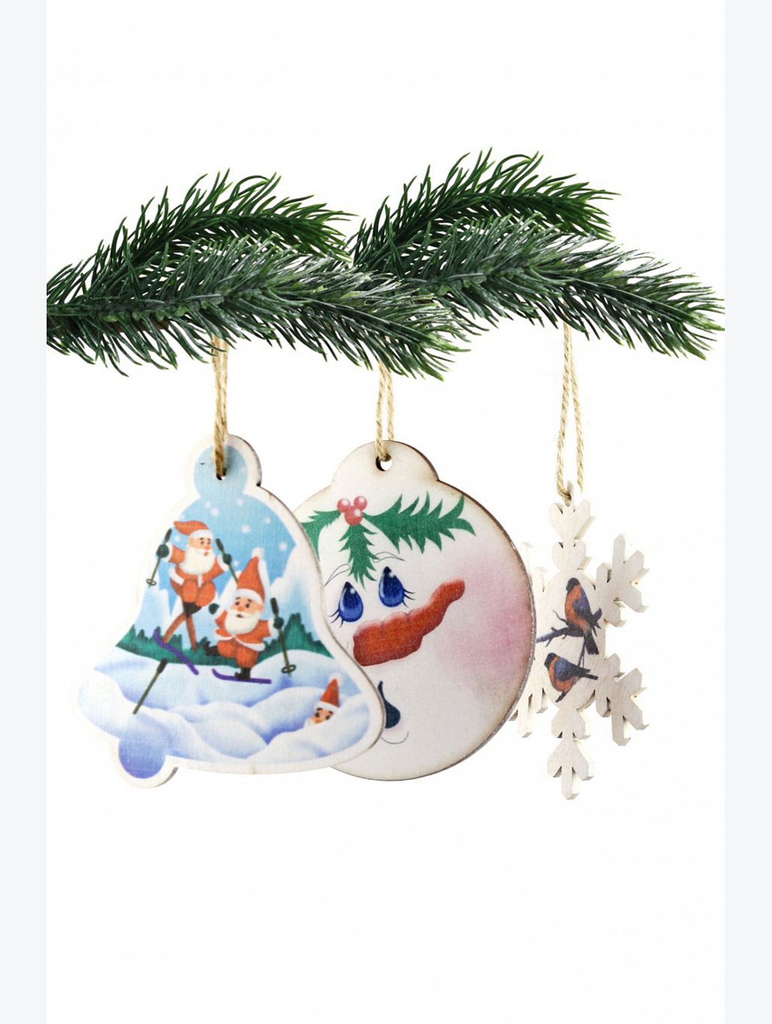 Фигурки для декорирования Новогодние подвески 6 шт. Woodlandtoys