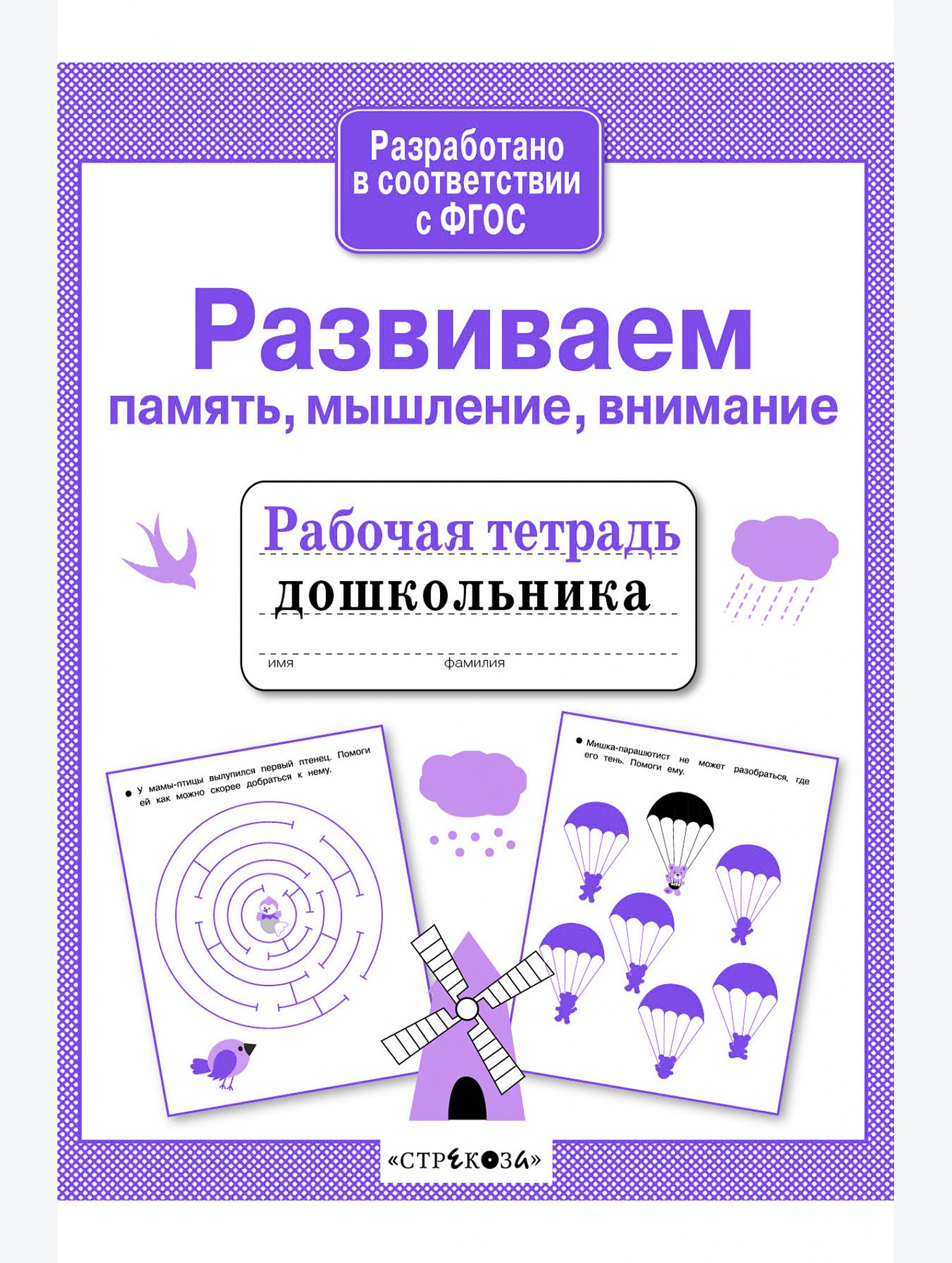 Набор рабочих тетрадей дошкольника 4 шт. Стрекоза