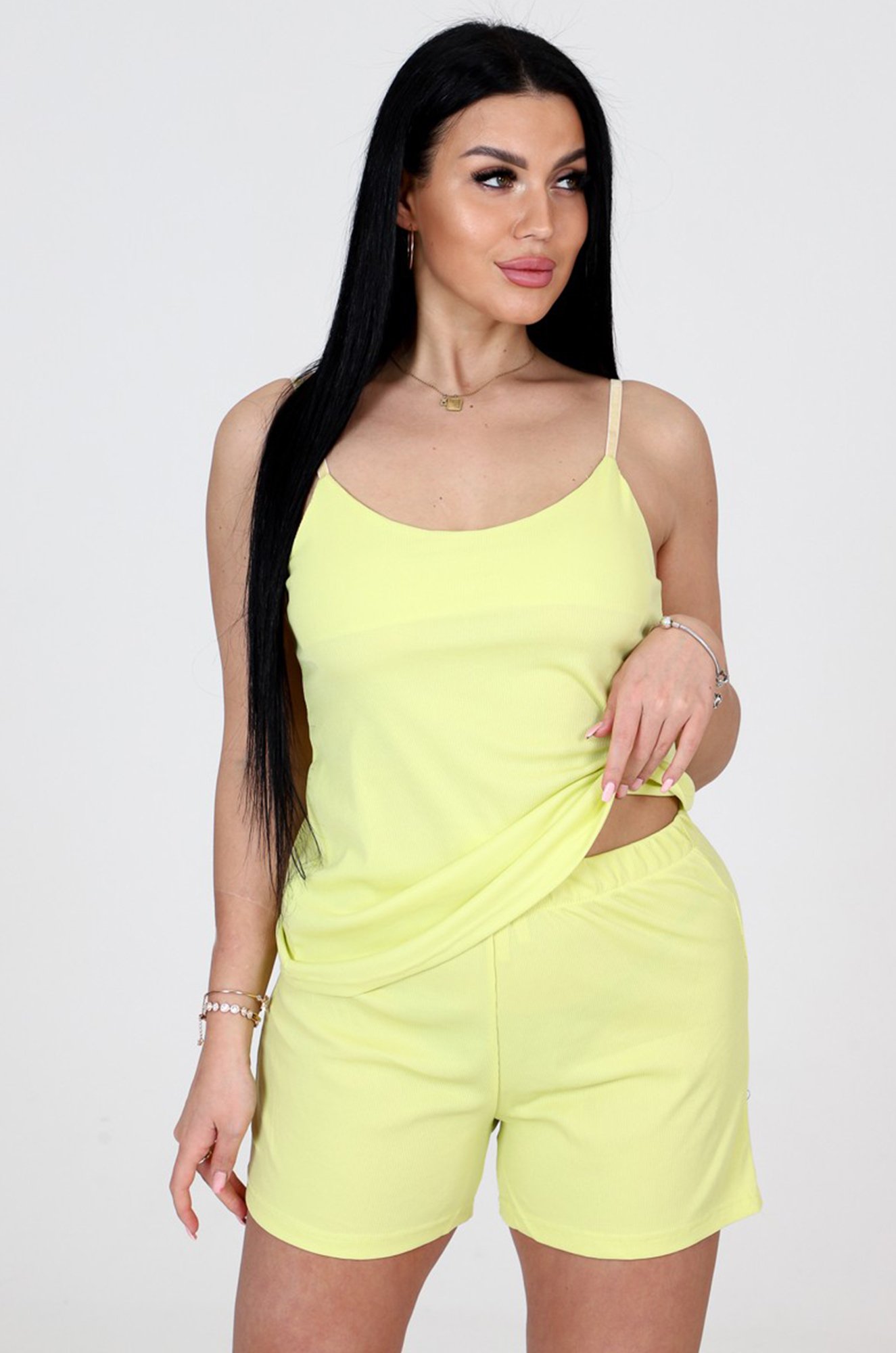 Женская пижама с шортами в рубчик А-Дина Текс