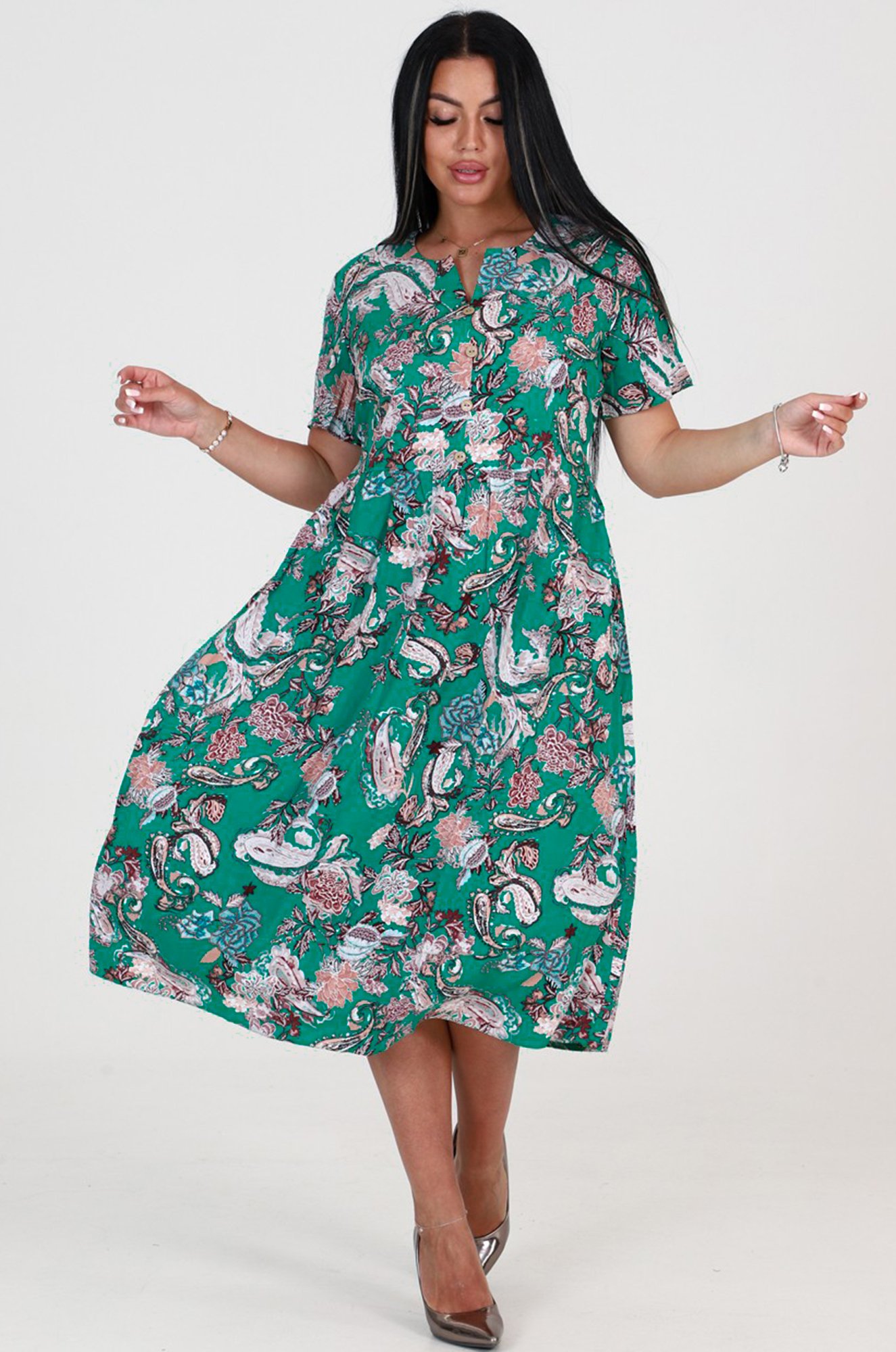 Женское летнее хлопковое платье из штапеля А-Дина Текс