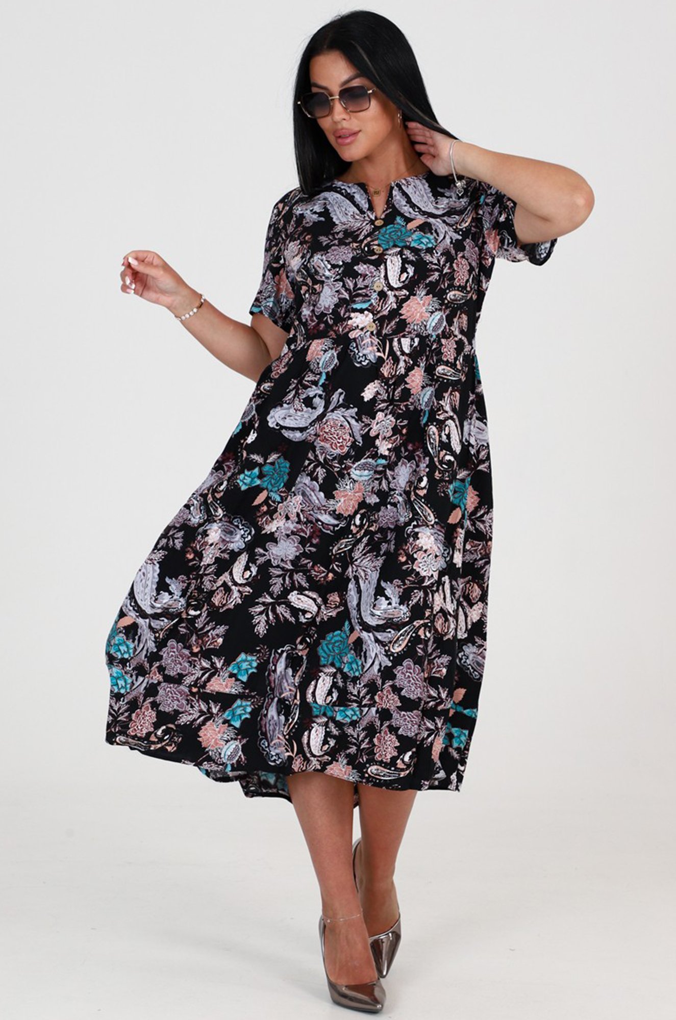 Женское летнее хлопковое платье из штапеля А-Дина Текс