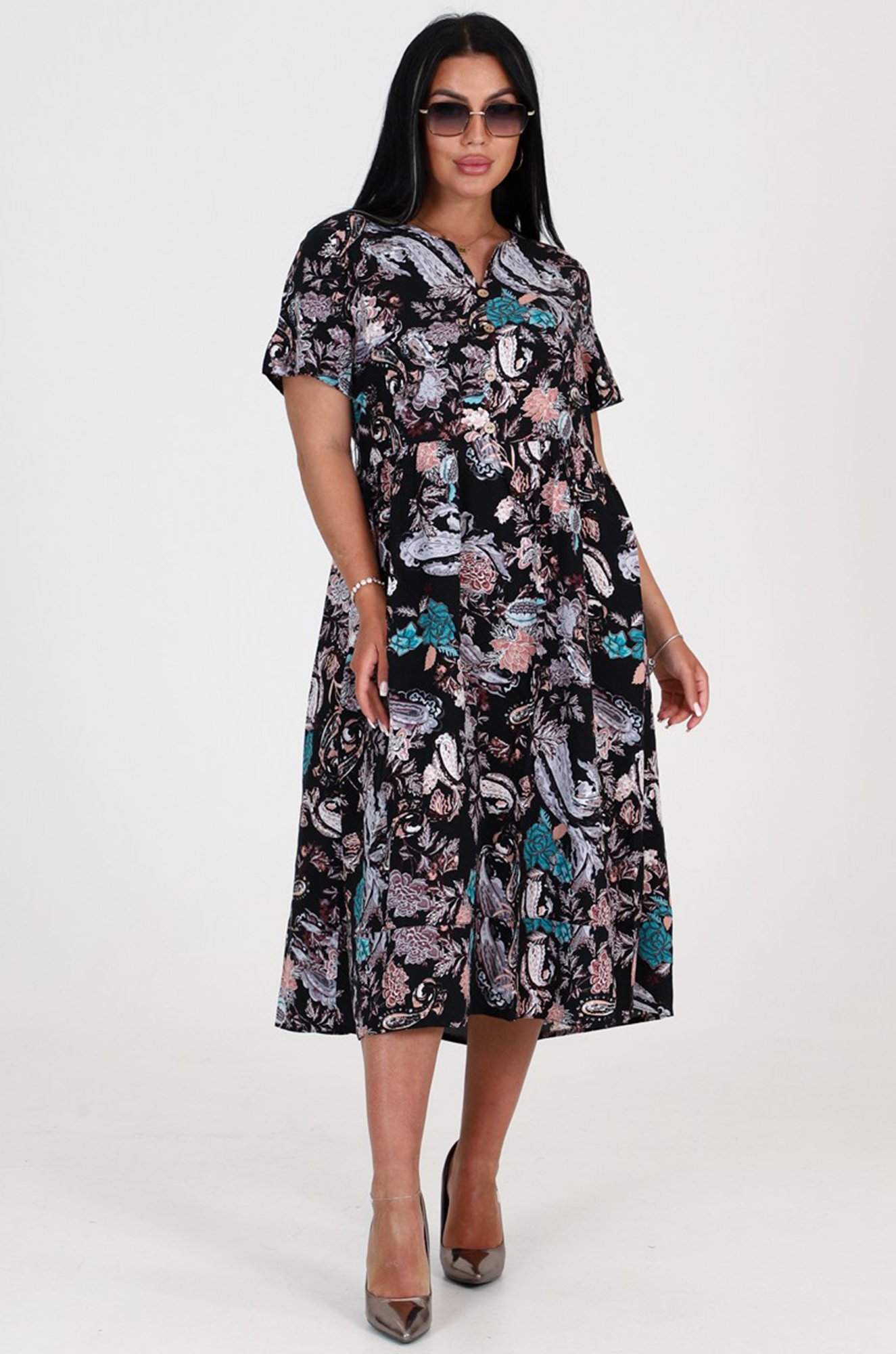 Женское летнее хлопковое платье из штапеля А-Дина Текс