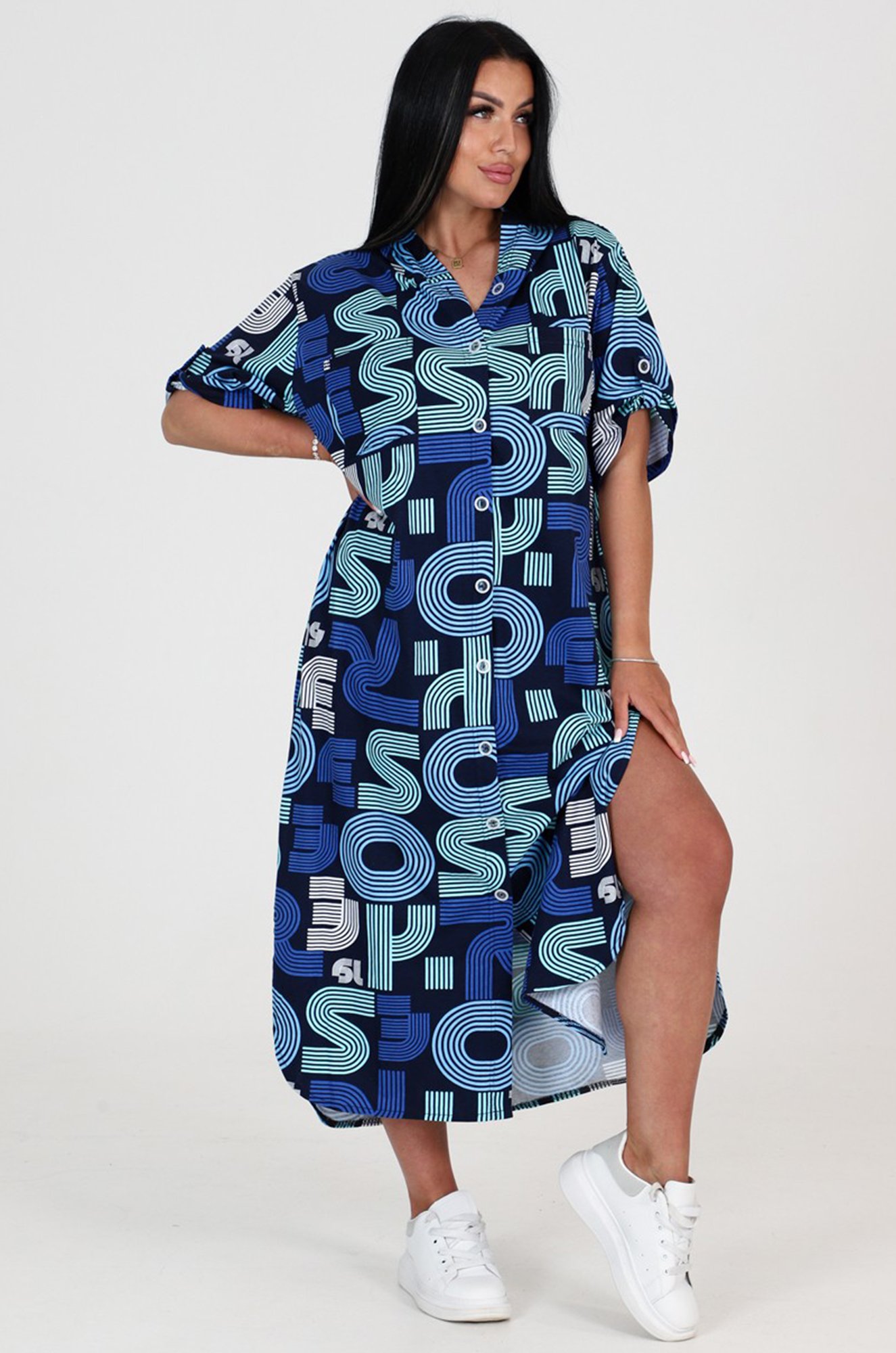 Женское летнее хлопковое платье больших размеров А-Дина Текс