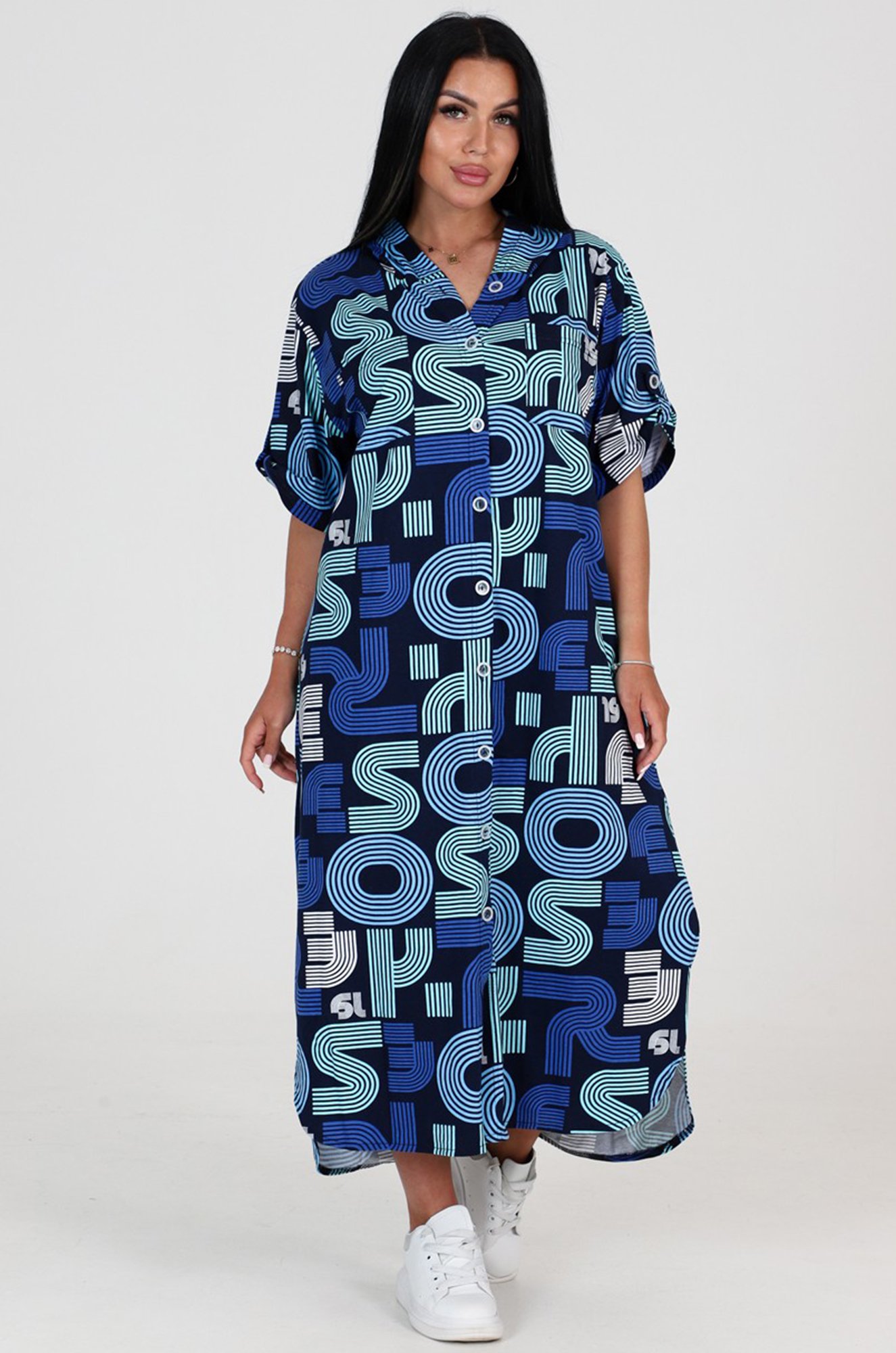 Женское летнее хлопковое платье больших размеров А-Дина Текс