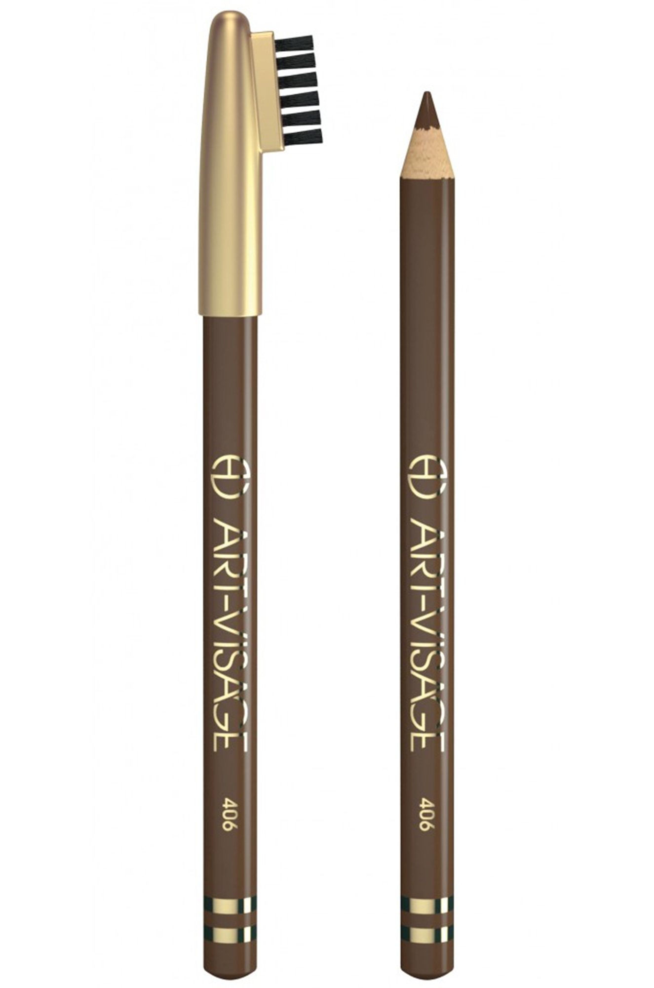 Карандаш для бровей Eyebrow pencil с щеточкой т.406 коричневый 0,78 г Art-Visage