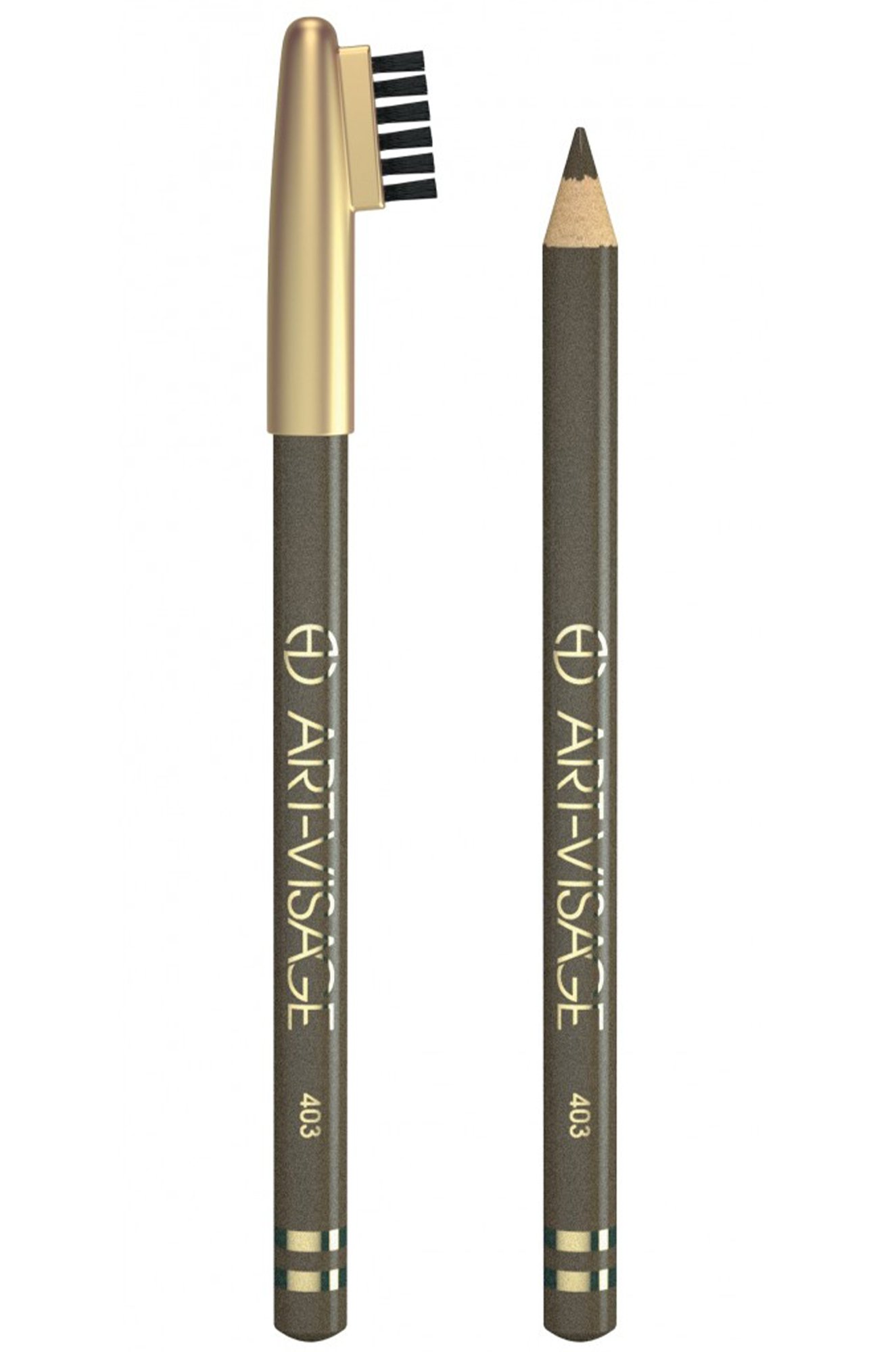 Карандаш для бровей Eyebrow pencil с щеточкой т.403 серый беж 0,78 г Art-Visage
