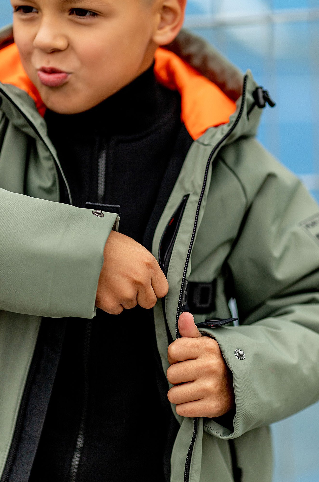 Демисезонная удлиненная куртка-парка для мальчика из мембраны Batik