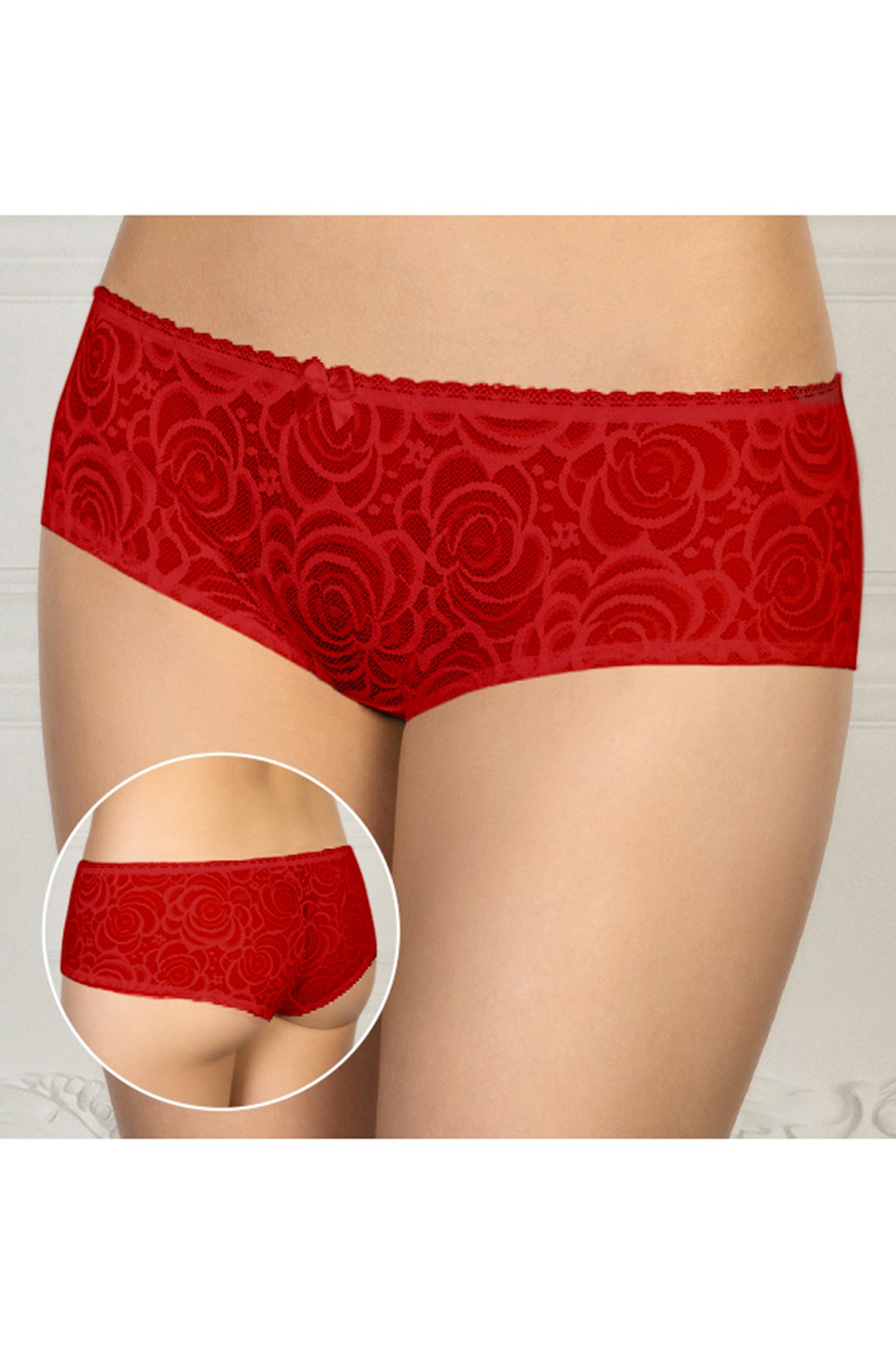 Женские трусики-шортики 6582736 красный купить оптом в HappyWear.ru