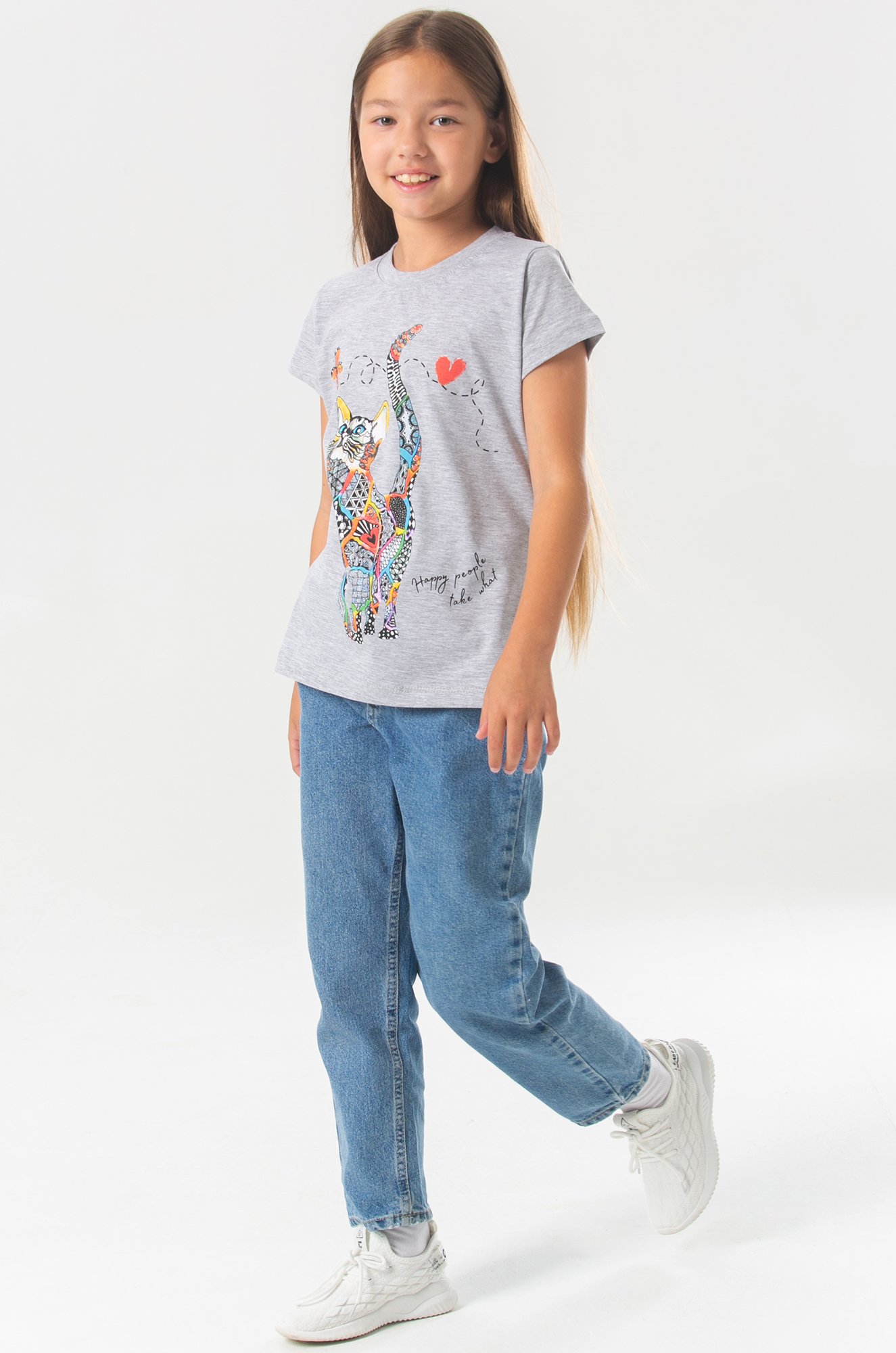 Хлопковая футболка для девочки Bonito