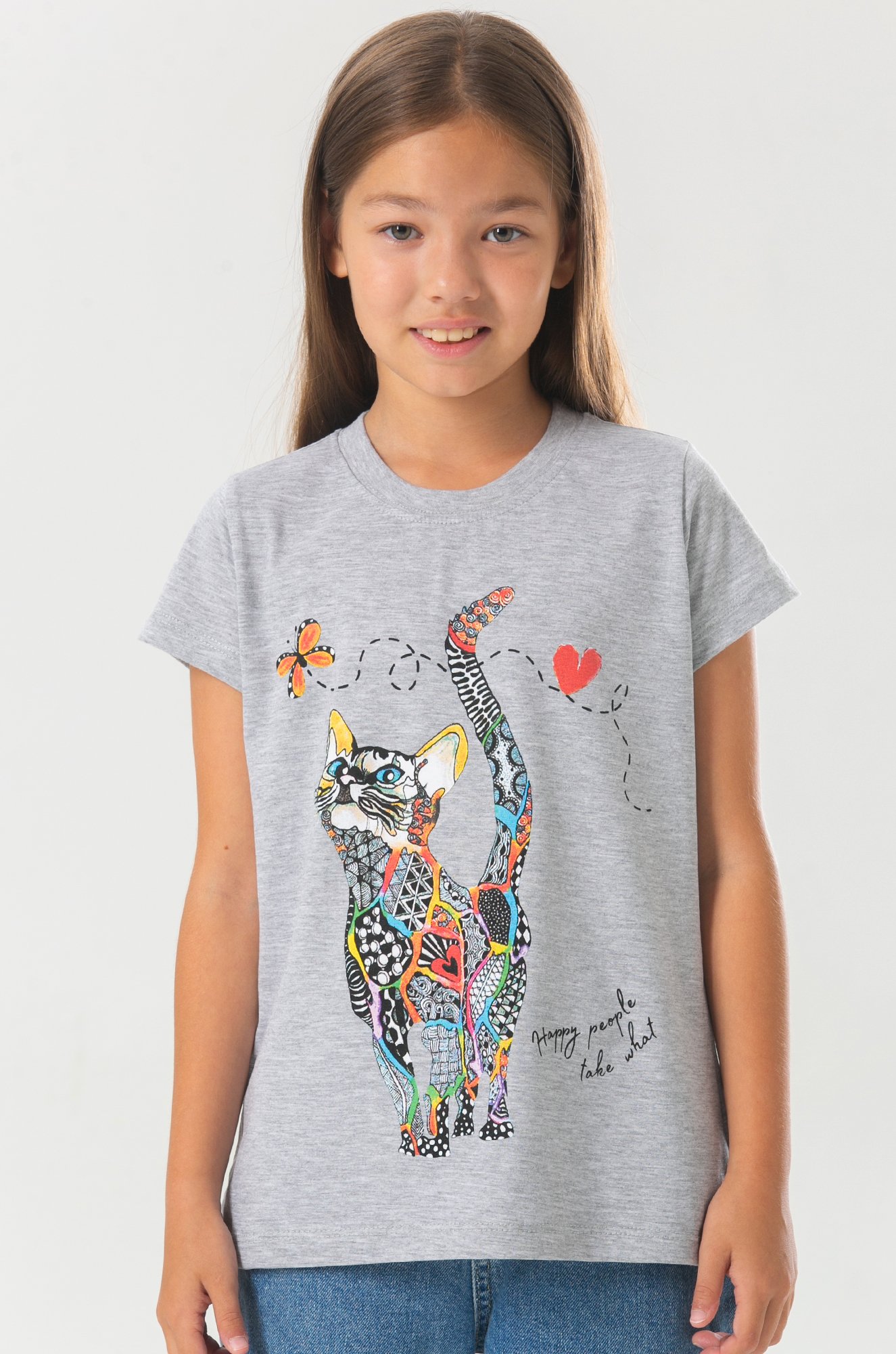 Хлопковая футболка для девочки Bonito