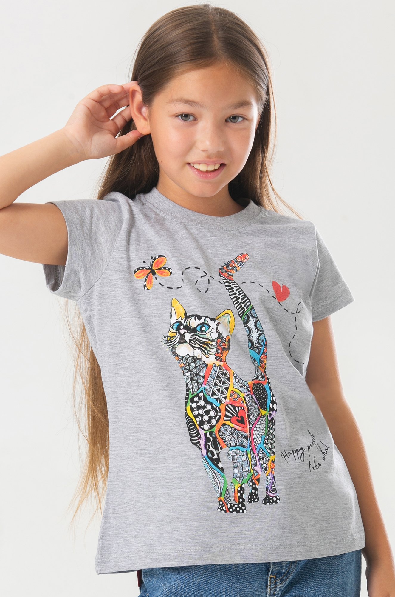 Хлопковая футболка для девочки Bonito