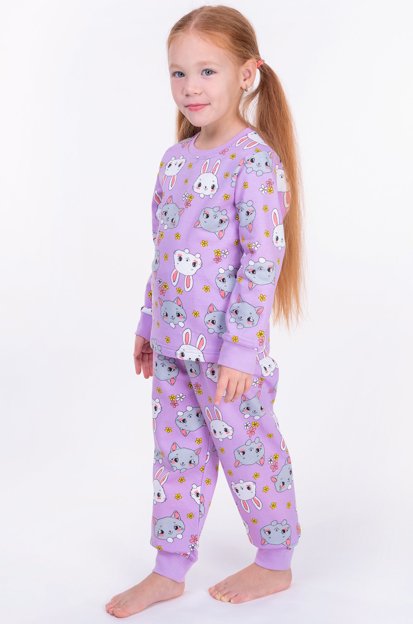 Пижама из футера двухнитки с начесом для девочки Bonito