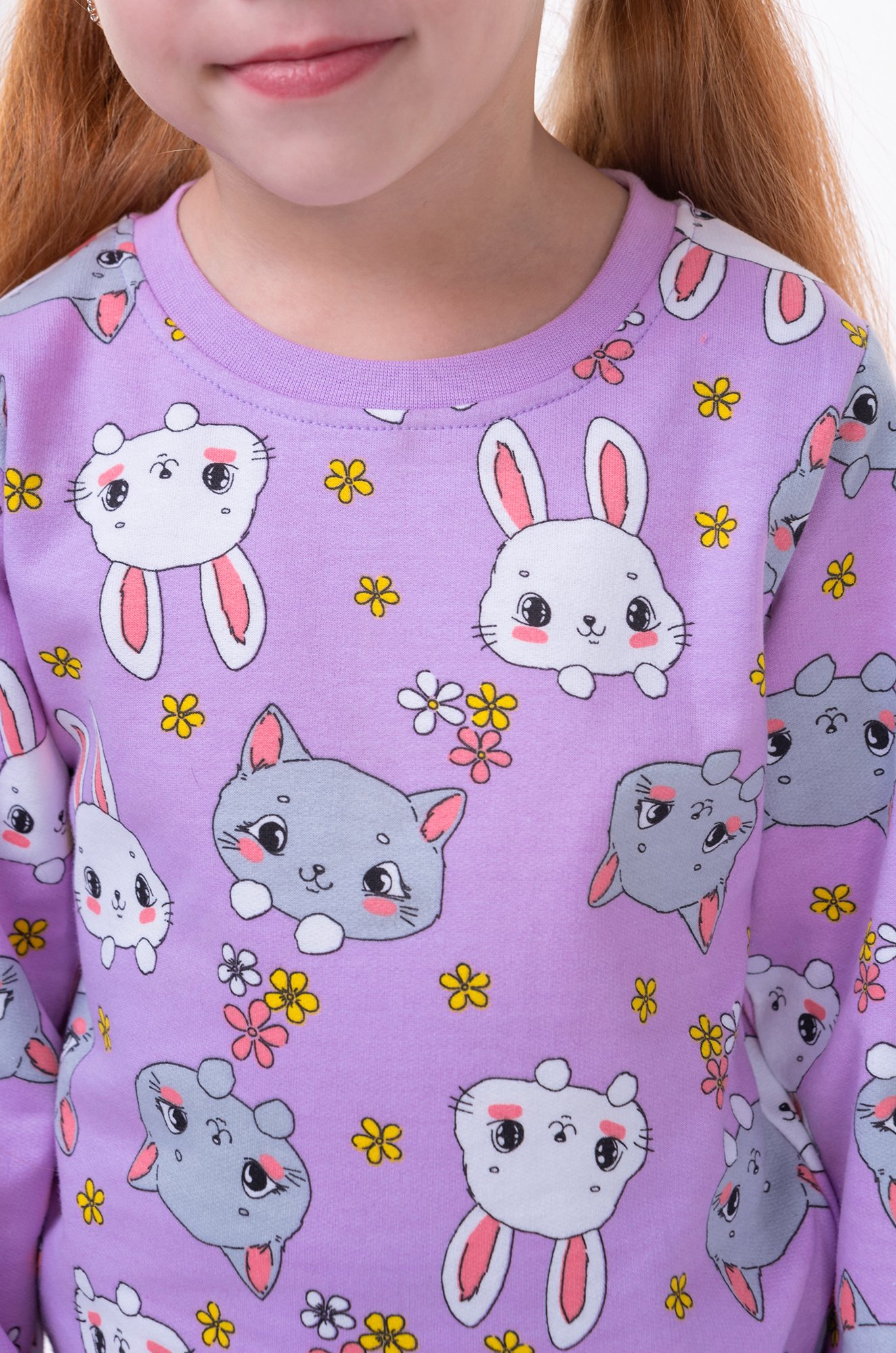 Пижама из футера двухнитки с начесом для девочки Bonito