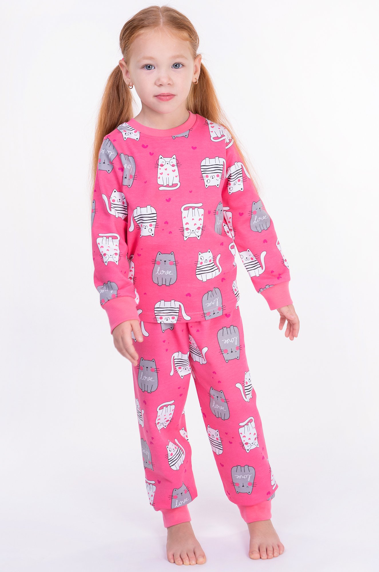 Пижама из футера двухнитки с начесом для девочки Bonito