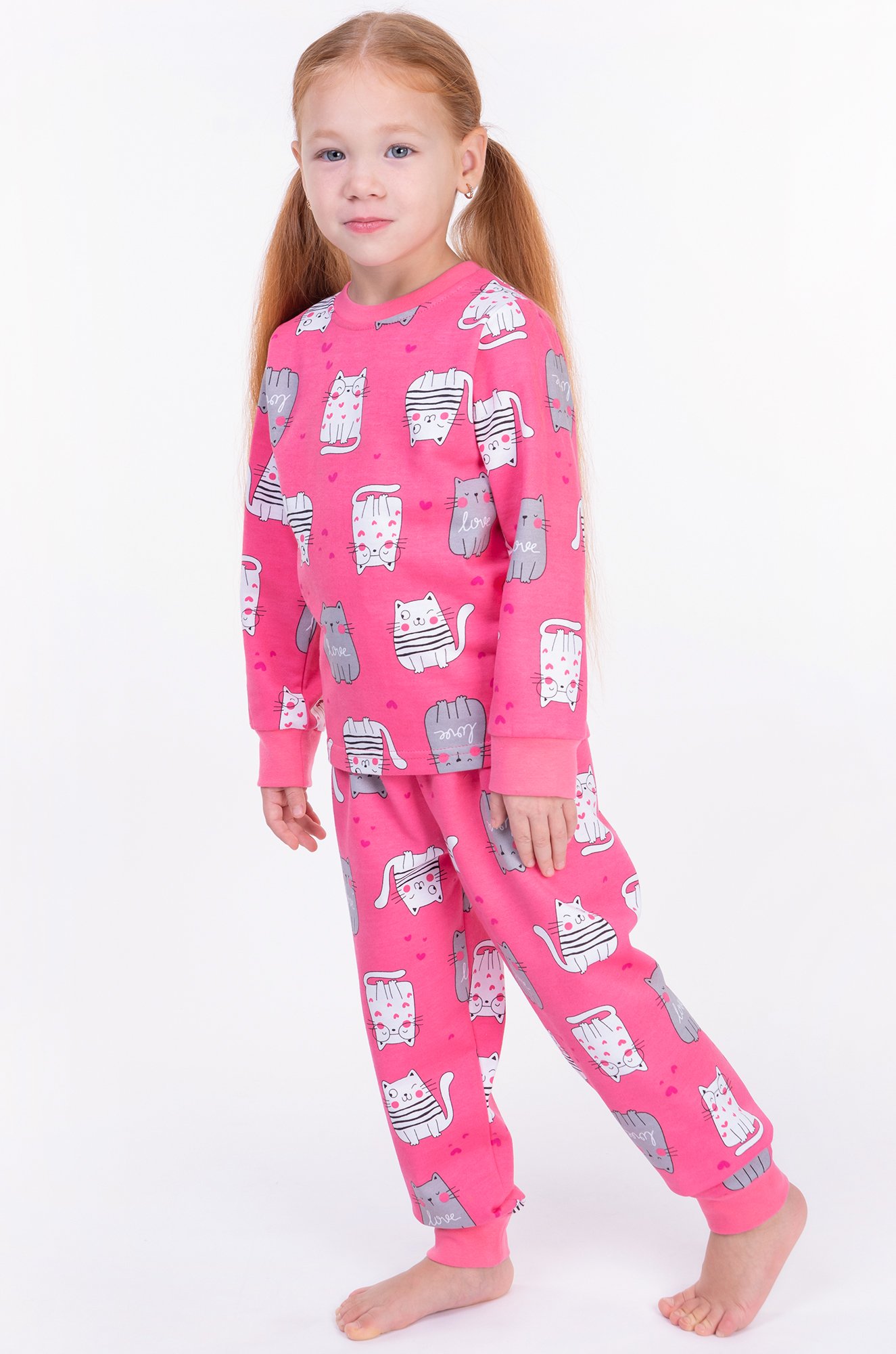 Пижама из футера двухнитки с начесом для девочки Bonito