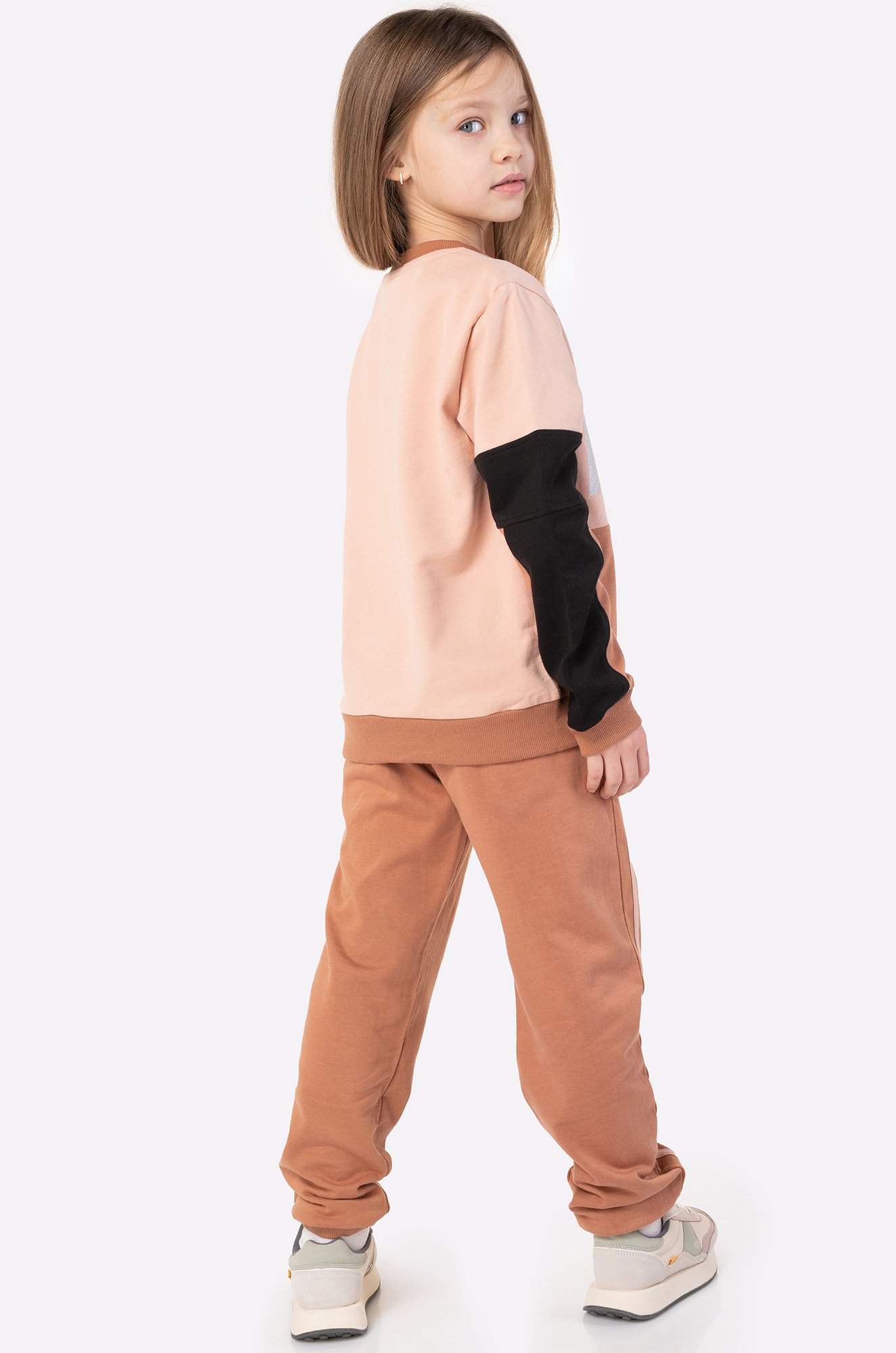 Теплый костюм для девочки из футера трехнитки с начесом Bonito