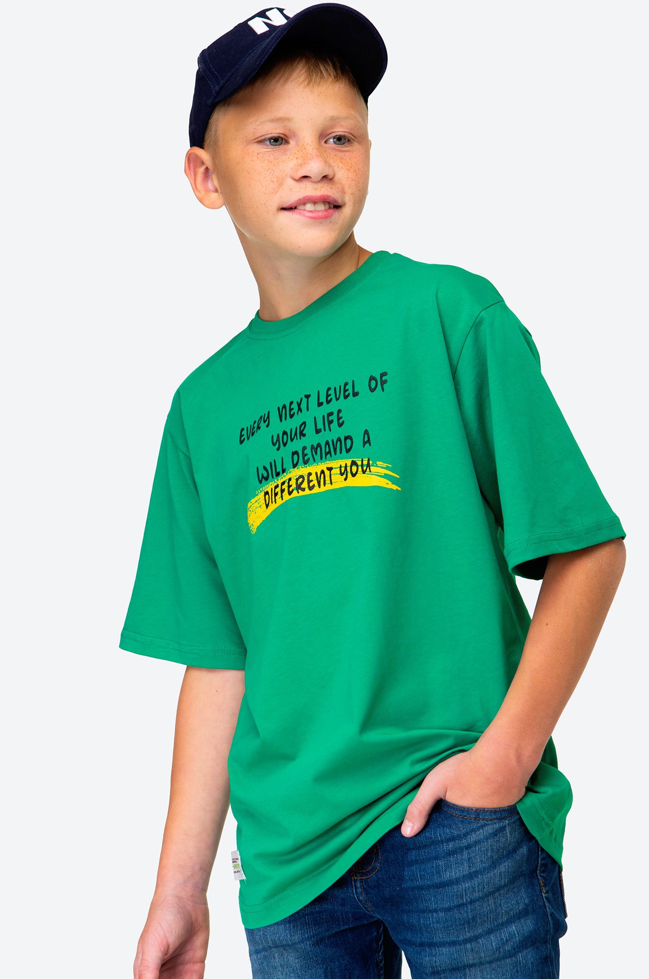 Футболка оверсайз из хлопка для мальчика First Kids