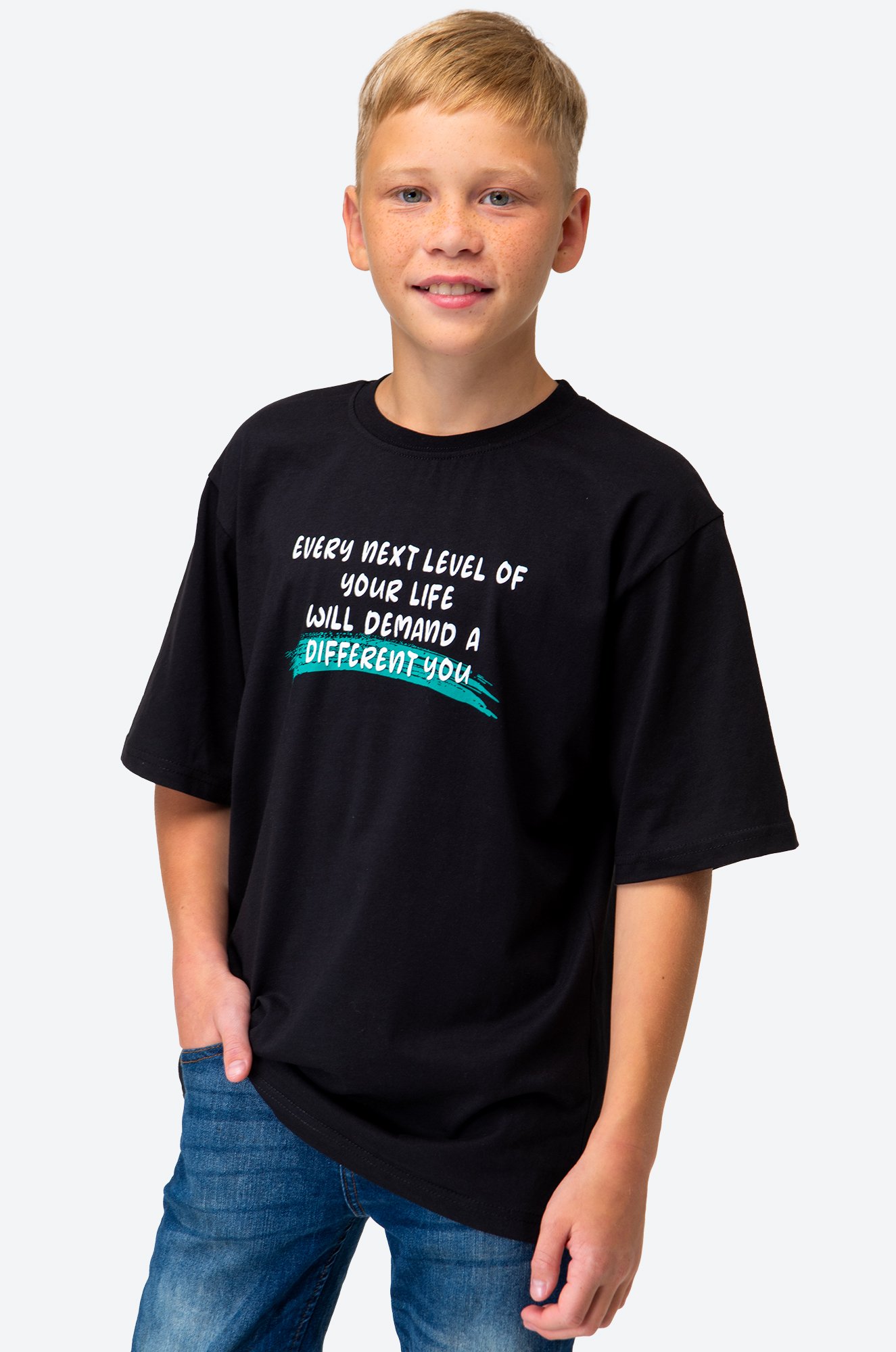 Футболка оверсайз из хлопка для мальчика First Kids