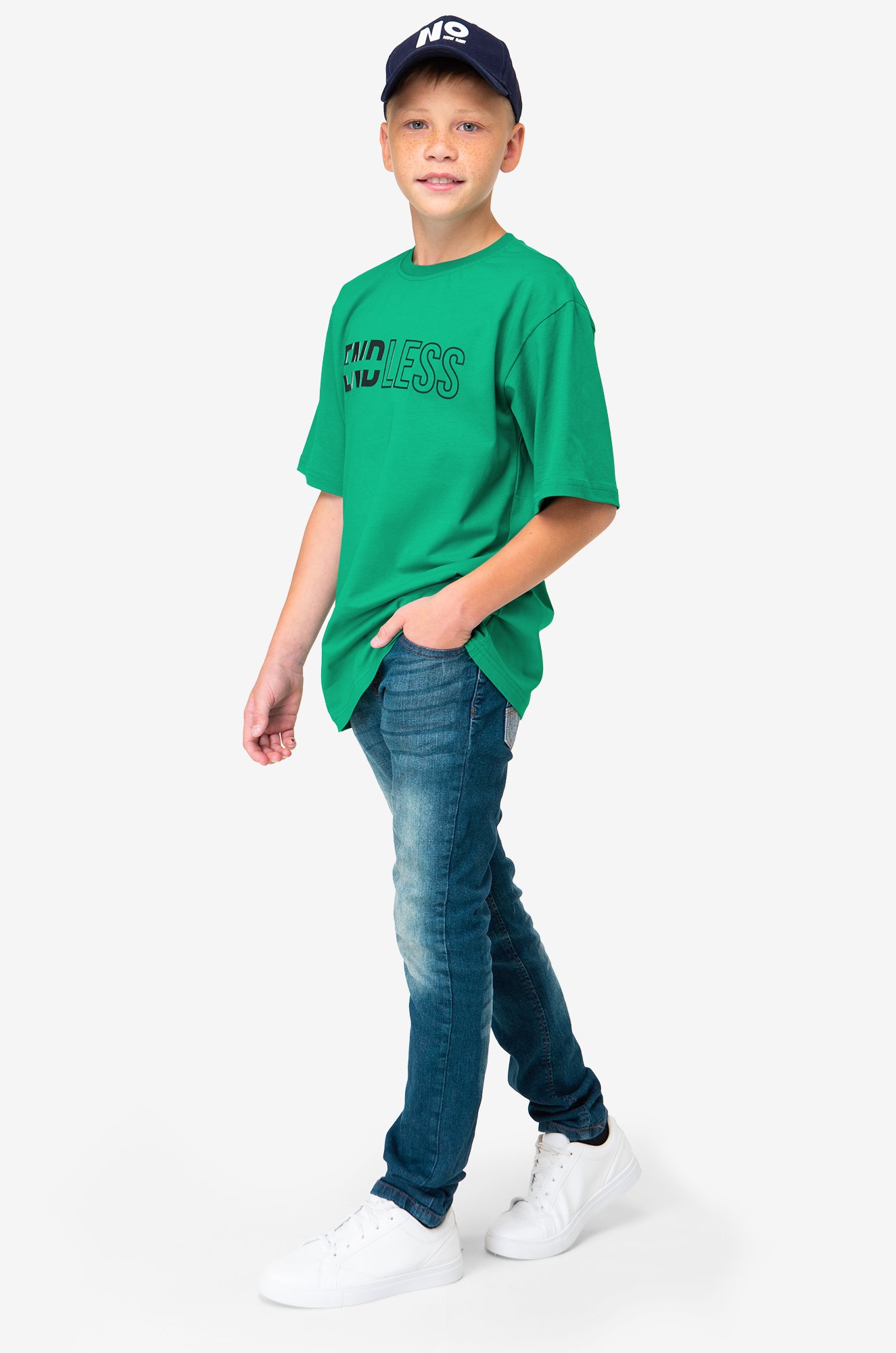 Футболка оверсайз из хлопка для мальчика First Kids