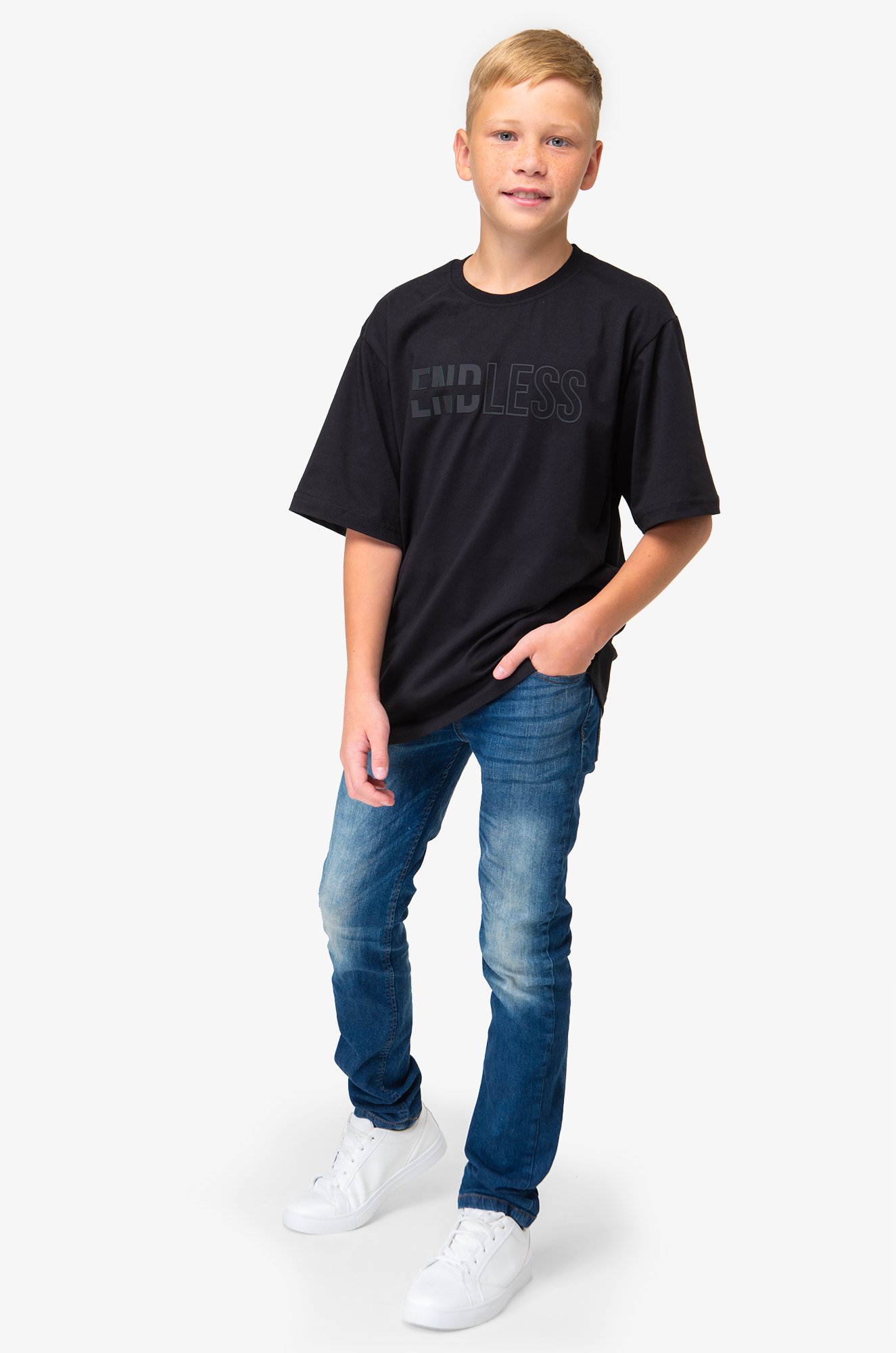 Футболка оверсайз из хлопка для мальчика First Kids