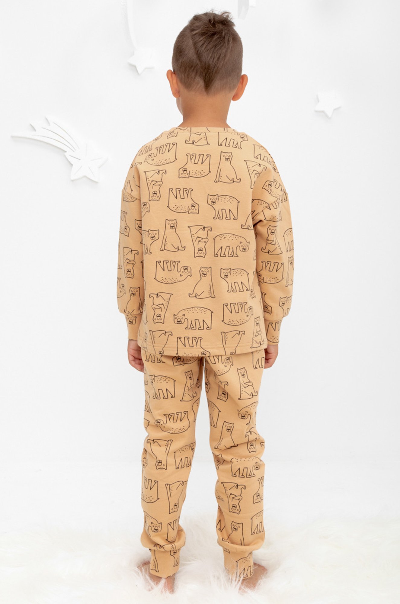 Теплая пижама для мальчика из футера с начесом Crockid