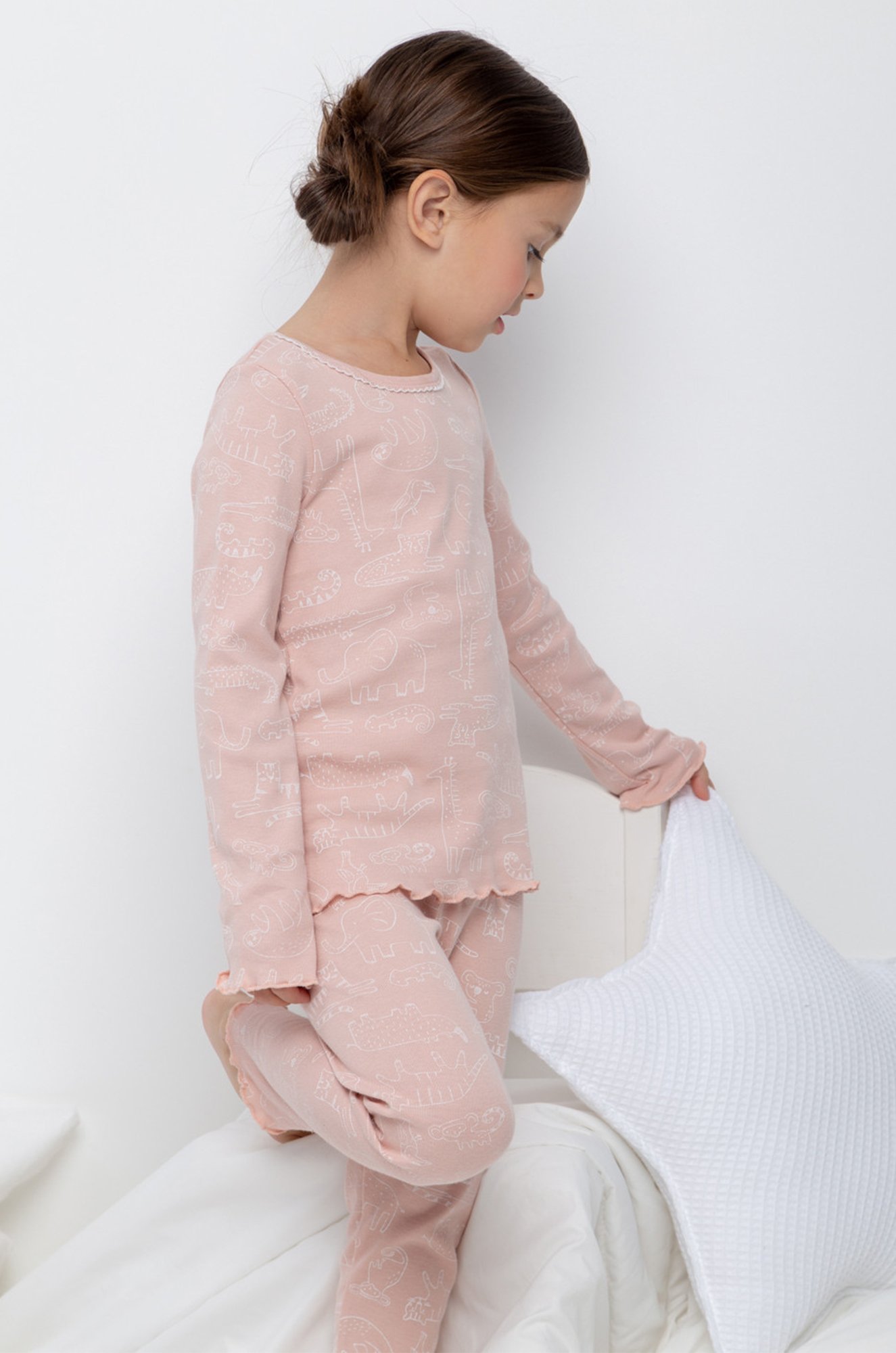 Хлопковая пижама для девочки Crockid