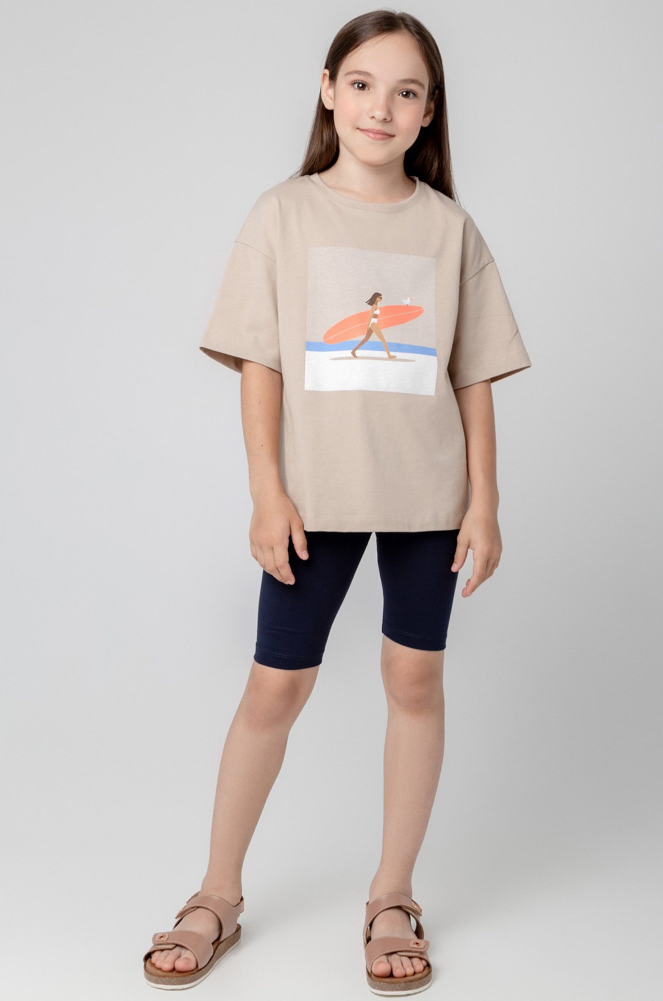 Футболка оверсайз из супрема для девочки Crockid