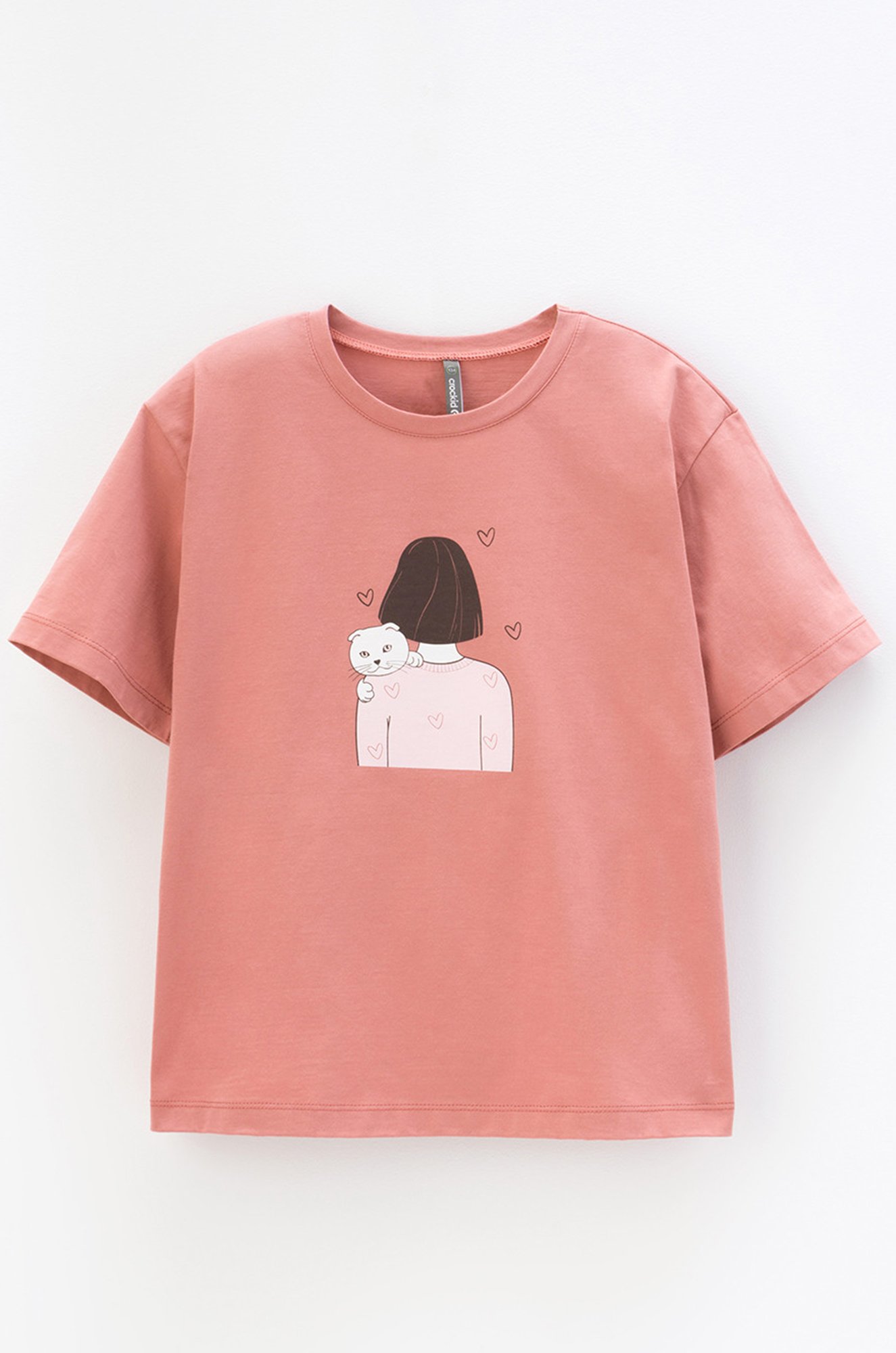 Хлопковая футболка оверсайз для девочки из супрема Crockid