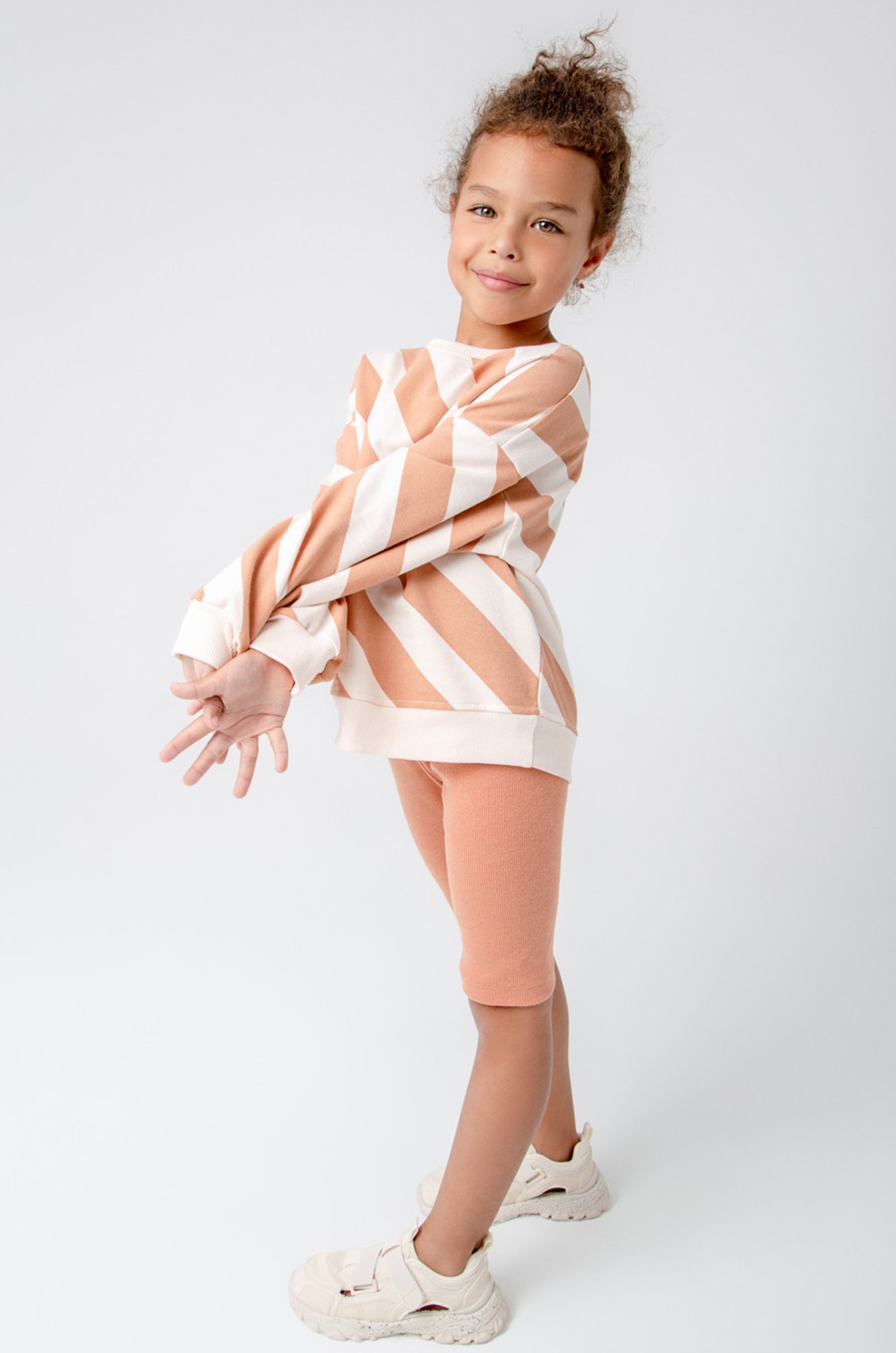 Велосипедки в рубчик из кашкорсе для девочки Crockid