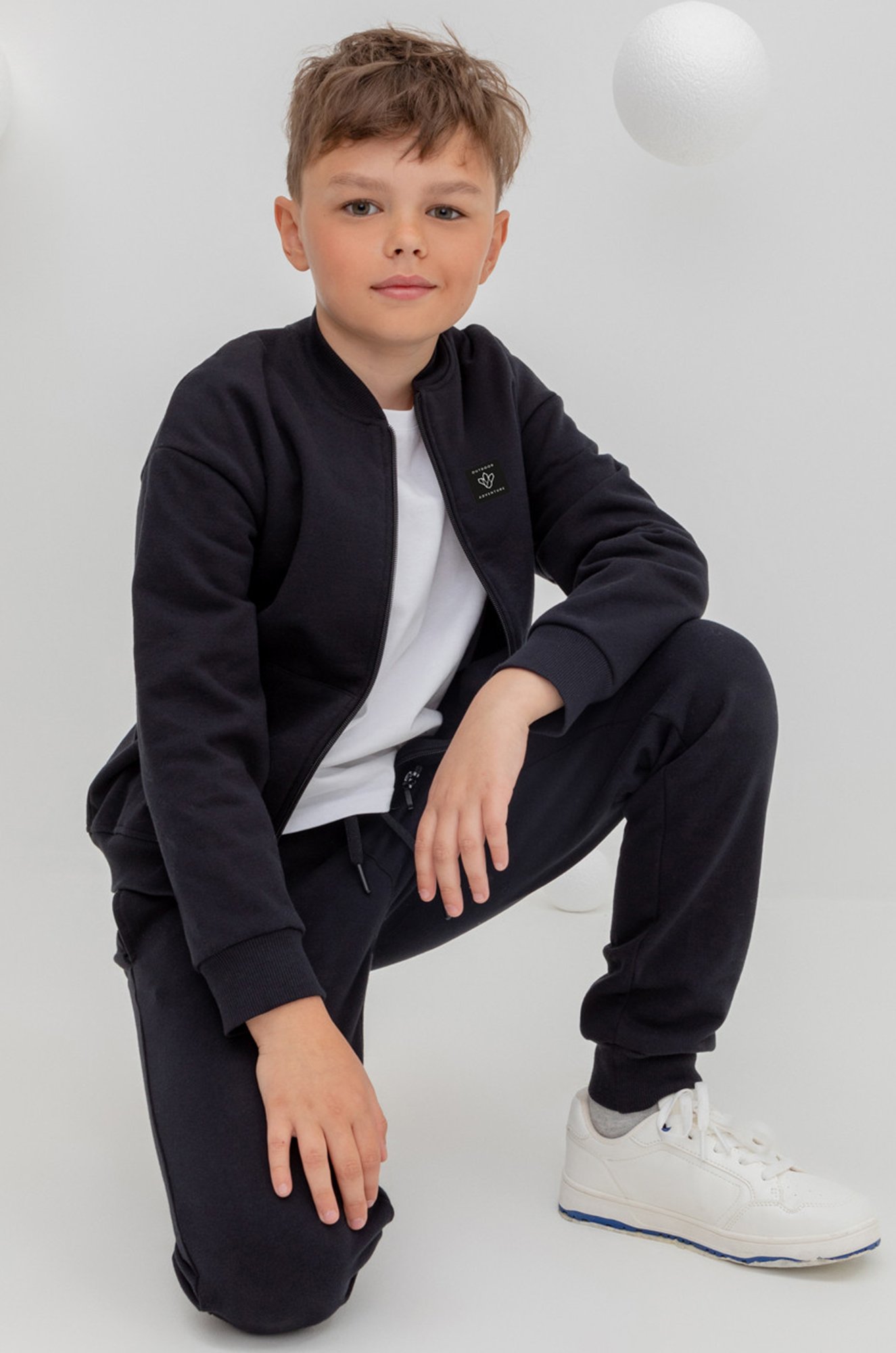 Брюки для мальчика из футера с начесом Crockid