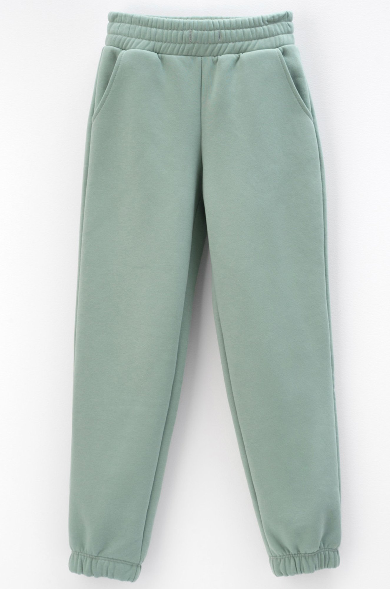 Теплые брюки для девочки из футера с начесом Crockid
