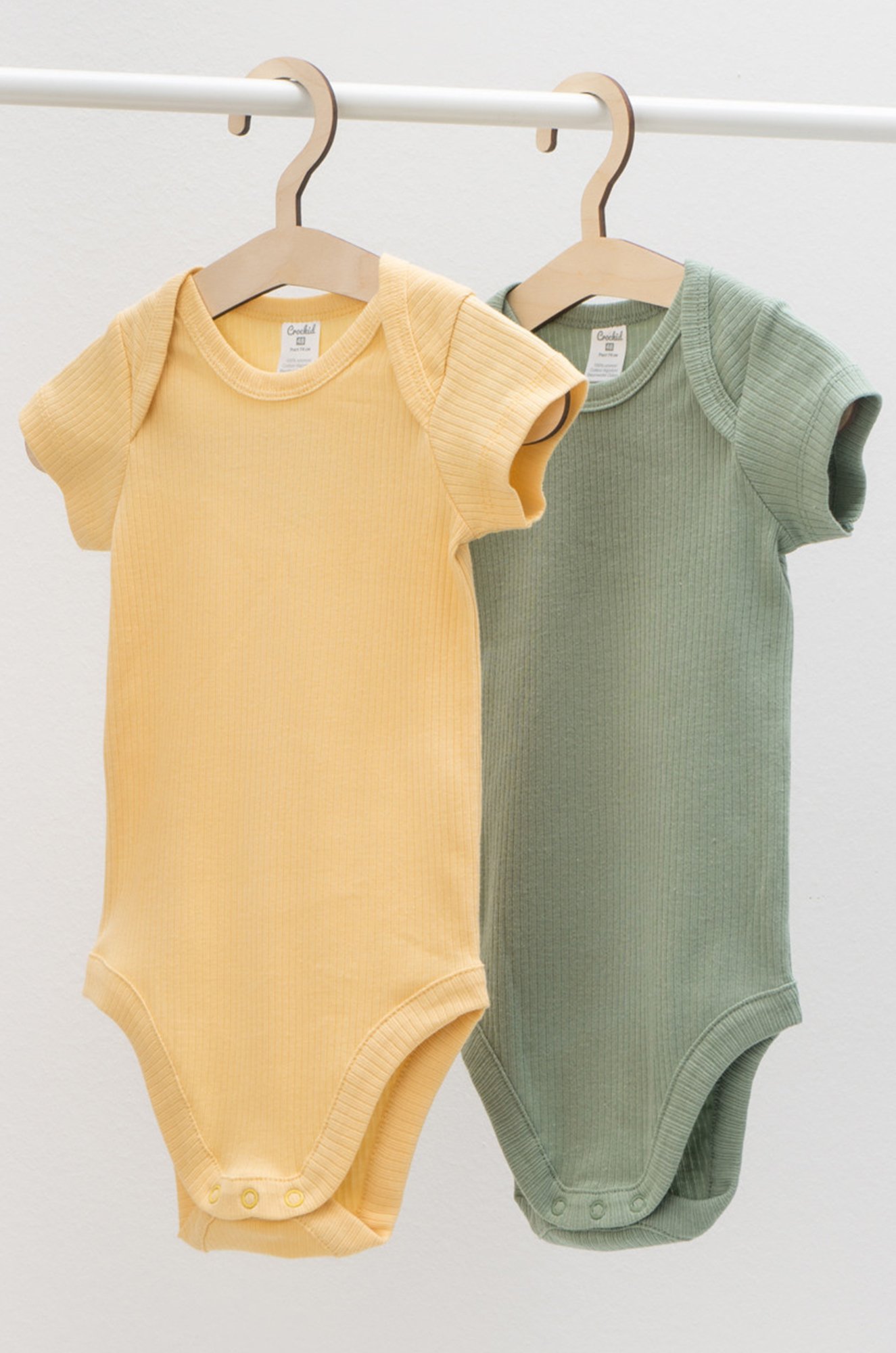 Детское боди в рубчик из натурального хлопка 2 шт. Crockid