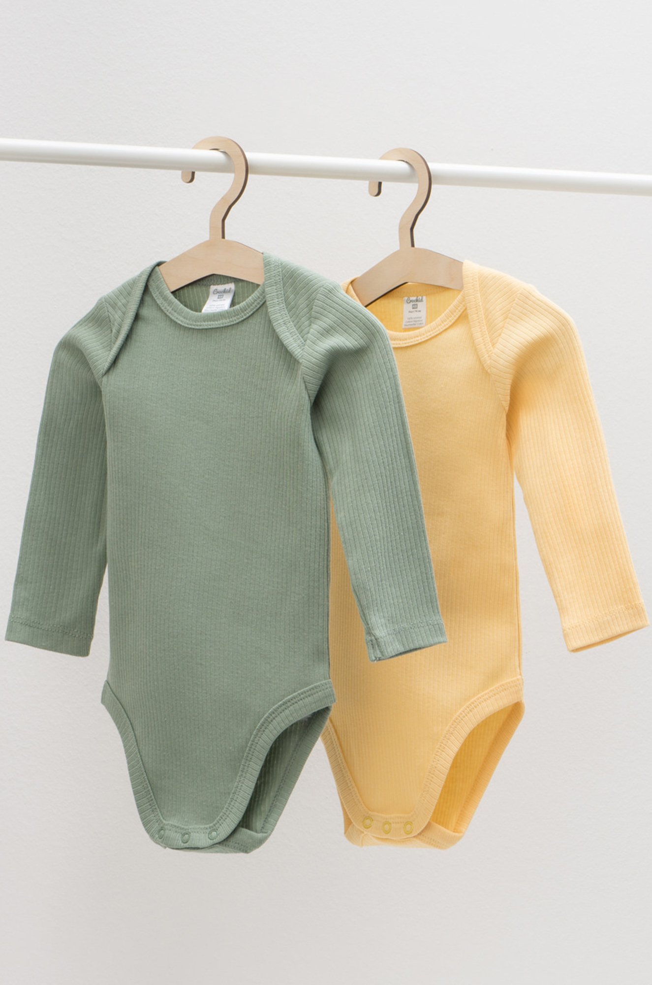 Детское боди в рубчик из натурального хлопка 2 шт. Crockid