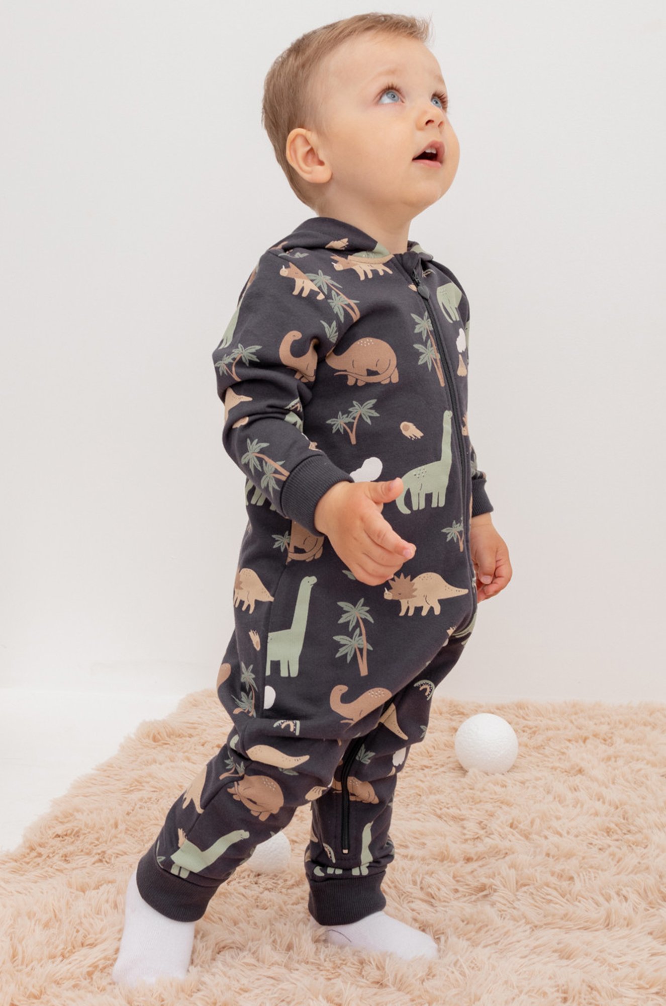 Комбинезон для мальчика из футера с начесом Crockid