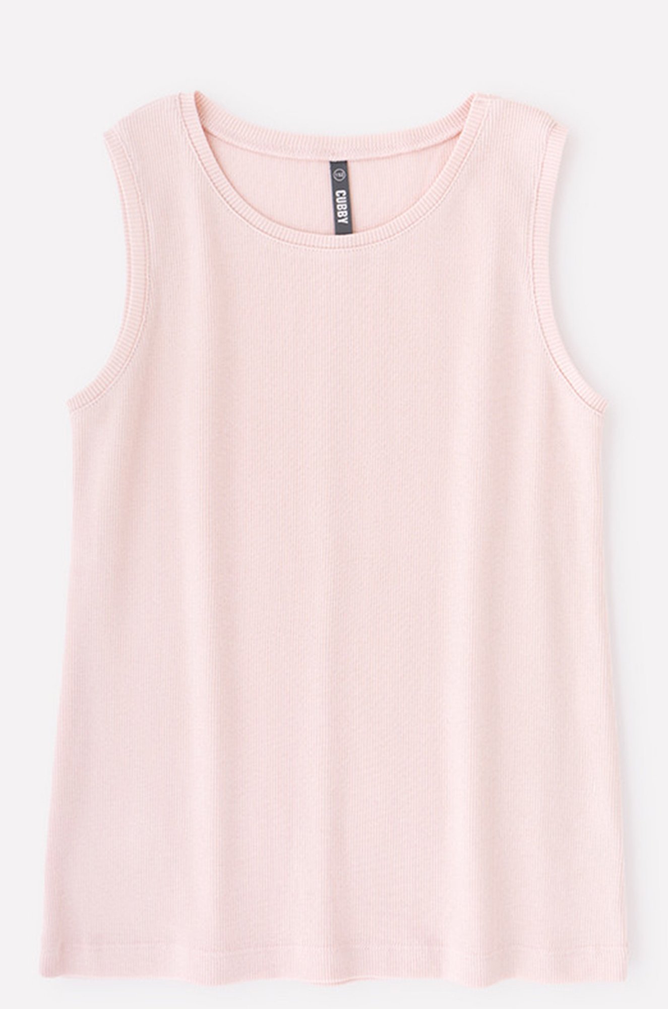 Майка-безрукавка в рубчик из кашкорсе для девочки Cubby