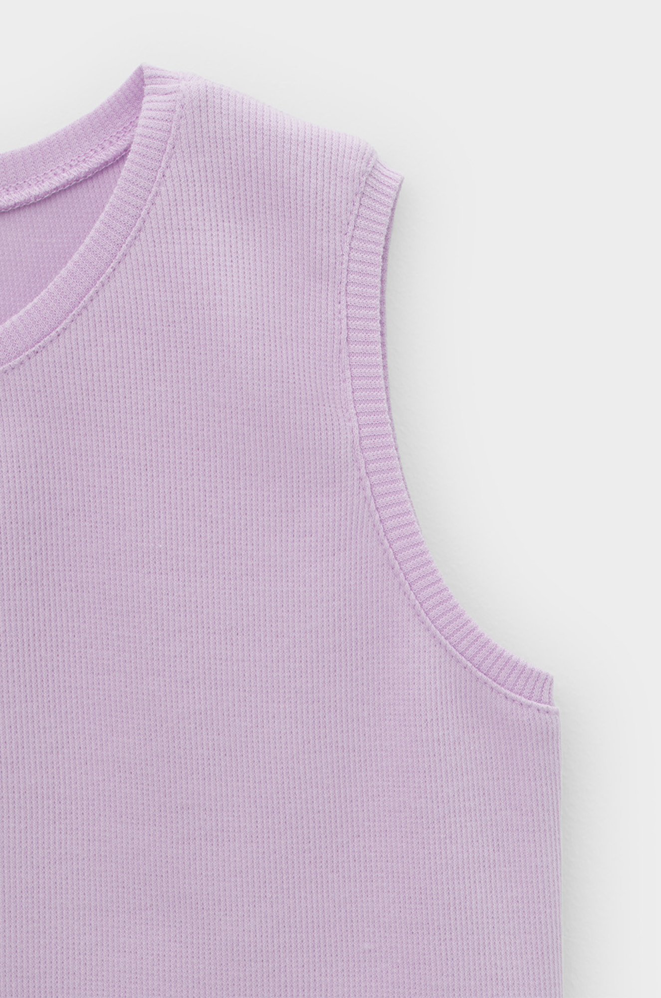 Майка-безрукавка в рубчик из кашкорсе для девочки Cubby