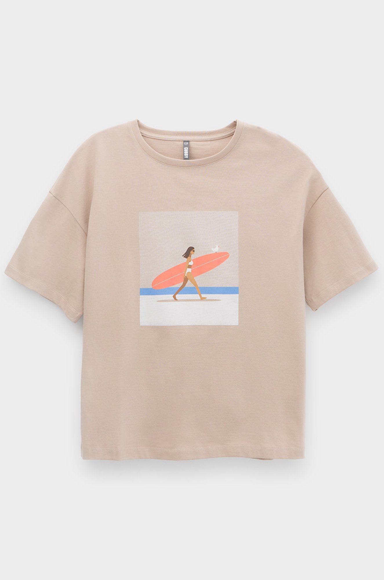 Хлопковая футболка оверсайз для девочки Cubby