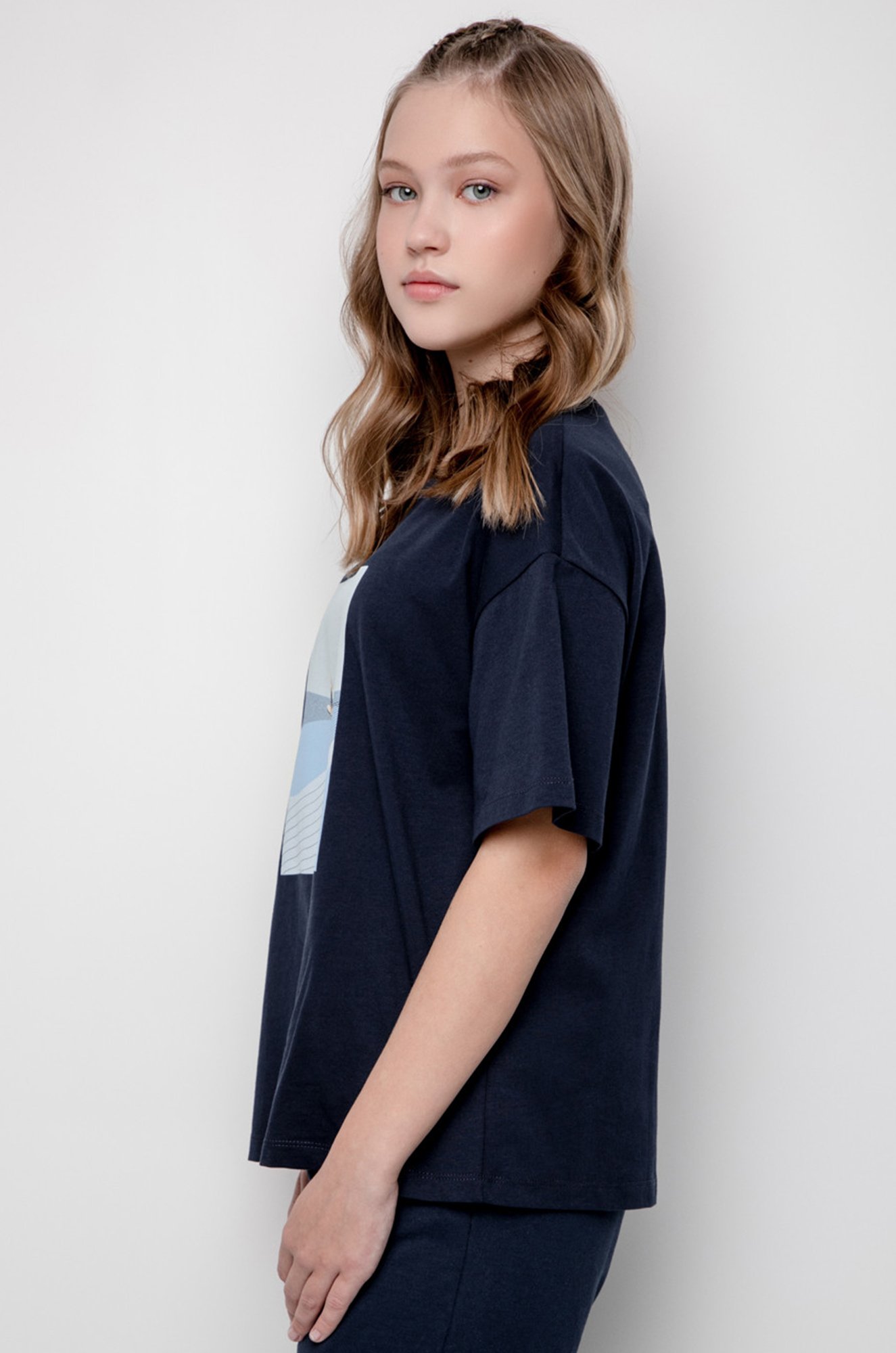 Хлопковая футболка оверсайз для девочки Cubby