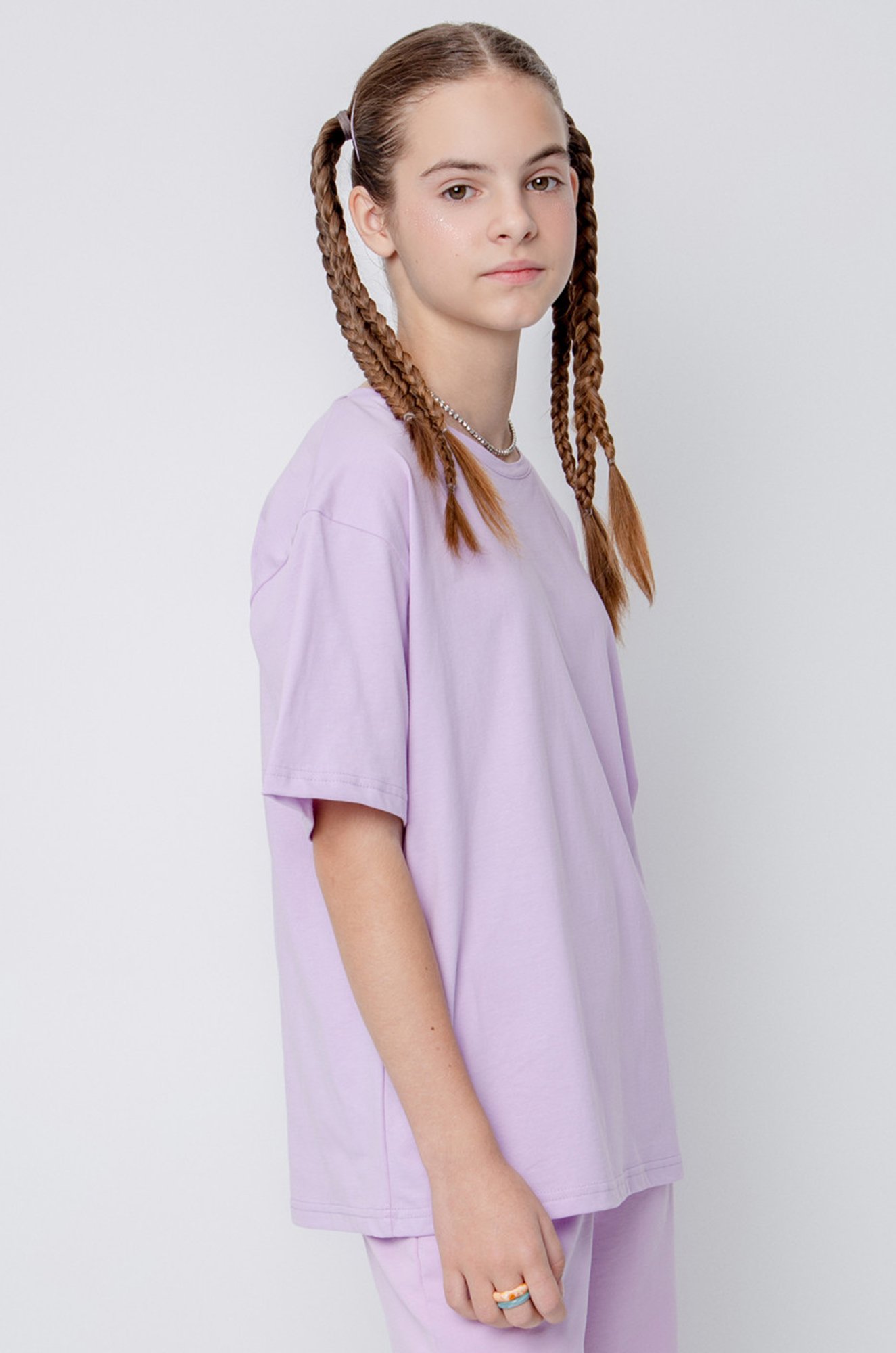 Хлопковая футболка оверсайз для девочки Cubby