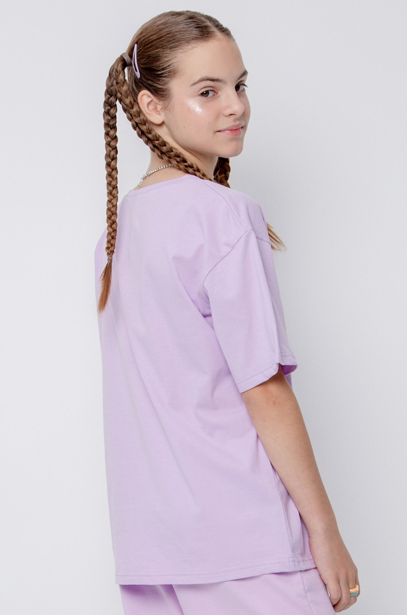 Хлопковая футболка оверсайз для девочки Cubby