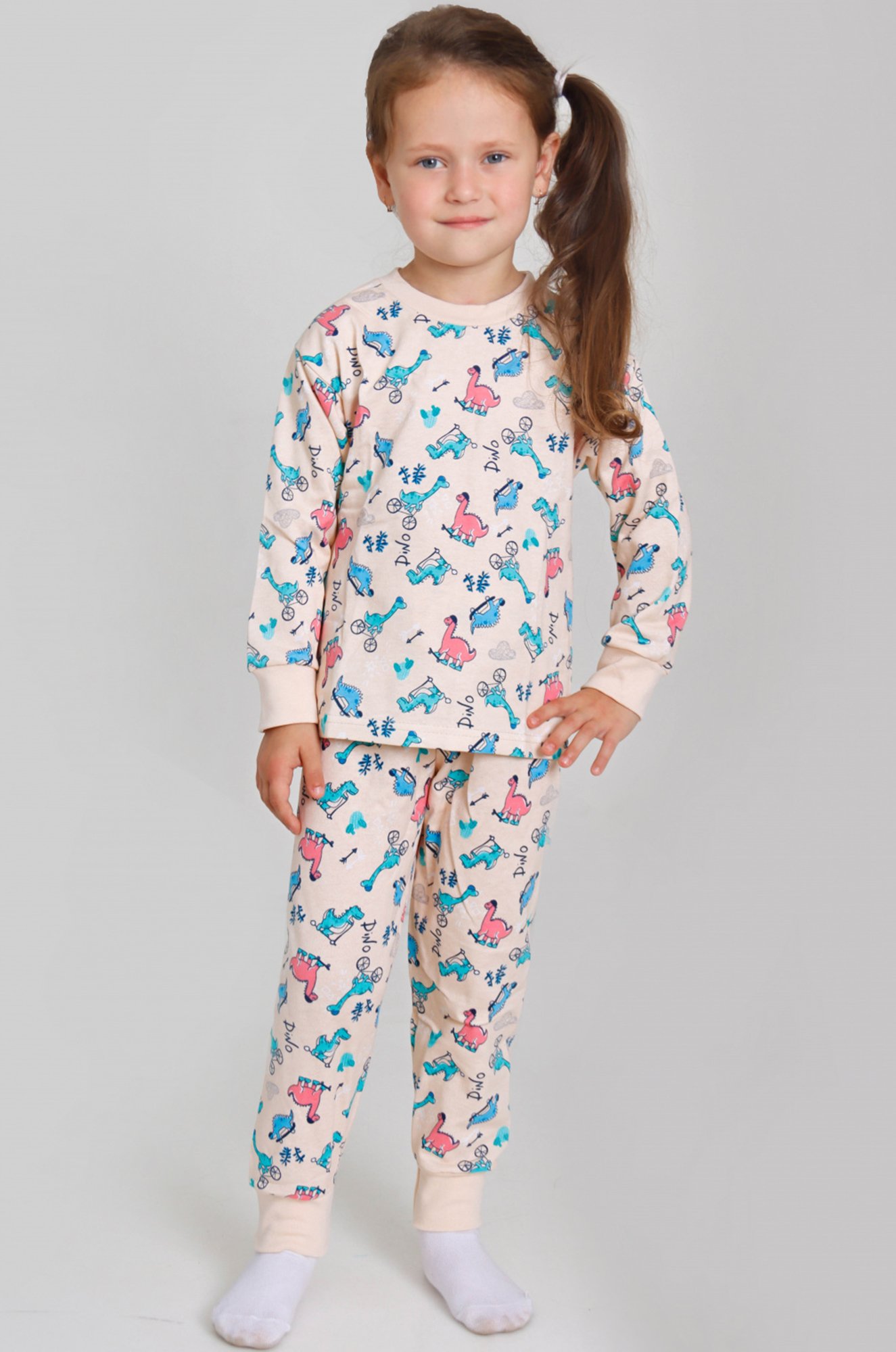 Пижама для девочки ДЕТИ 6610217 бежевый купить оптом в HappyWear.ru