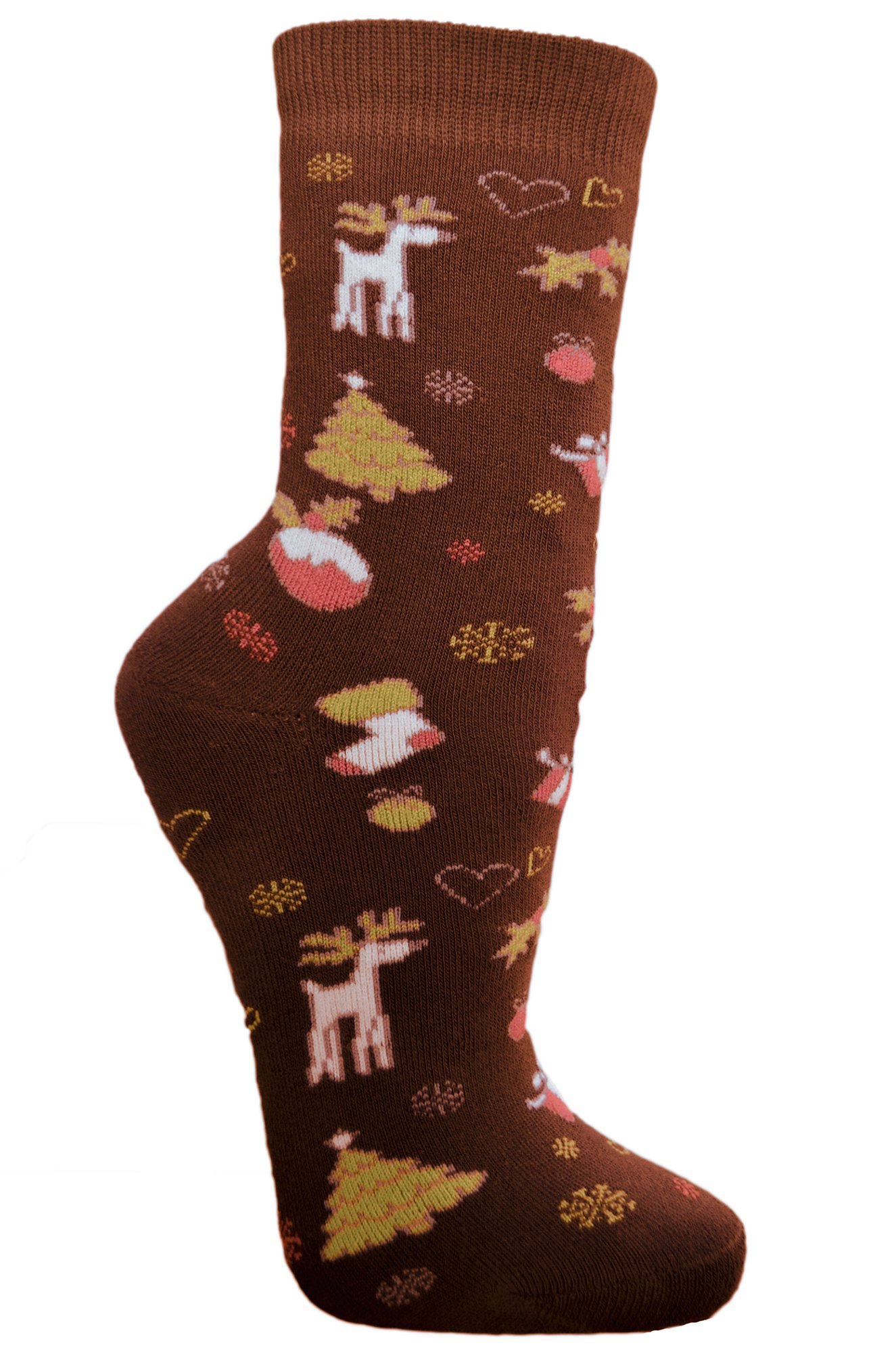 Женские махровые носки с новогодним рисунком Гамма