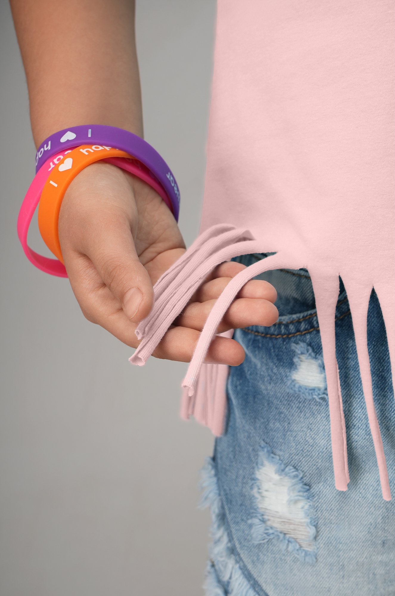 Футболка с бахромой для девочки Happyfox