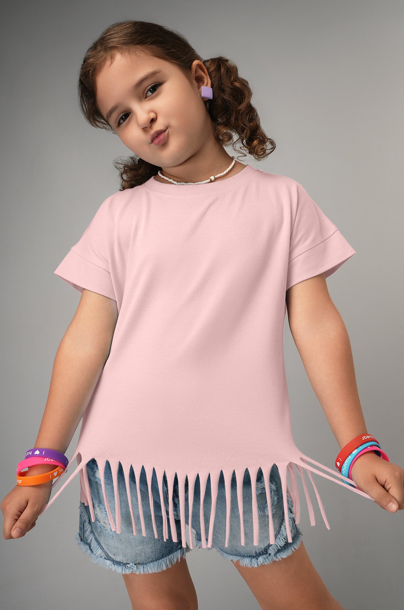 Футболка с бахромой для девочки Happyfox