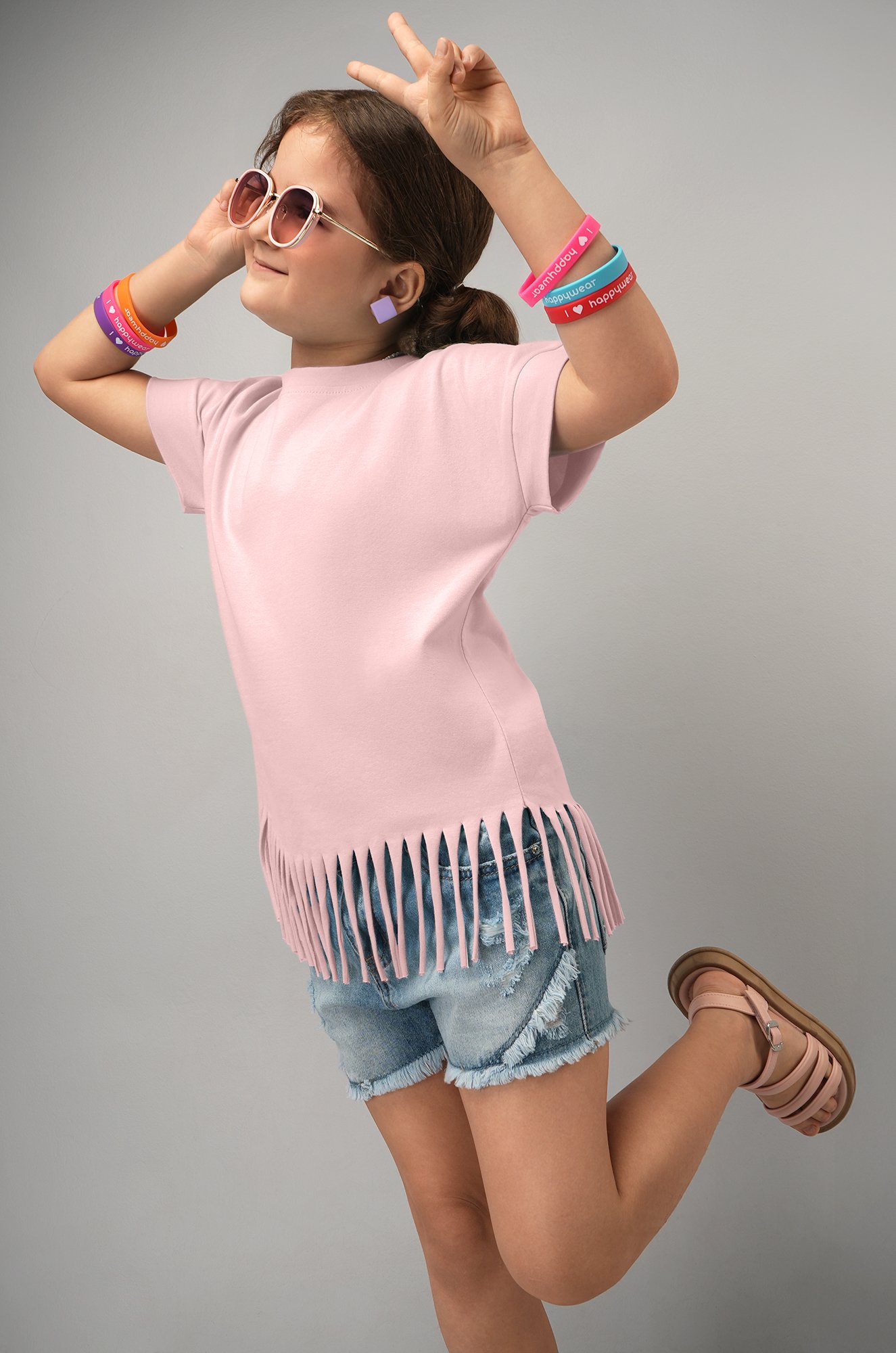 Футболка с бахромой для девочки Happyfox