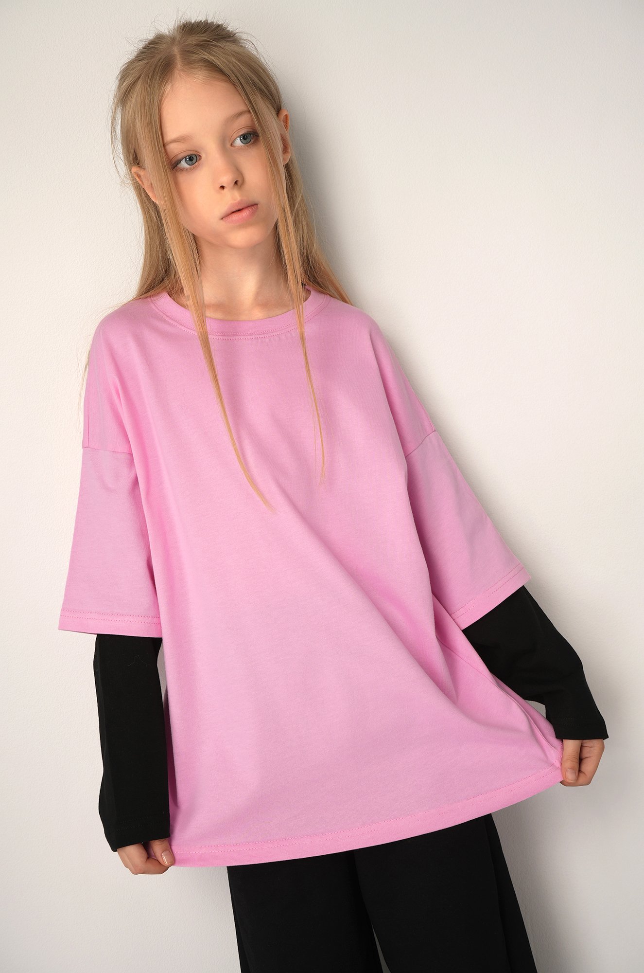 Лонгслив с двойным рукавом для девочки Happyfox