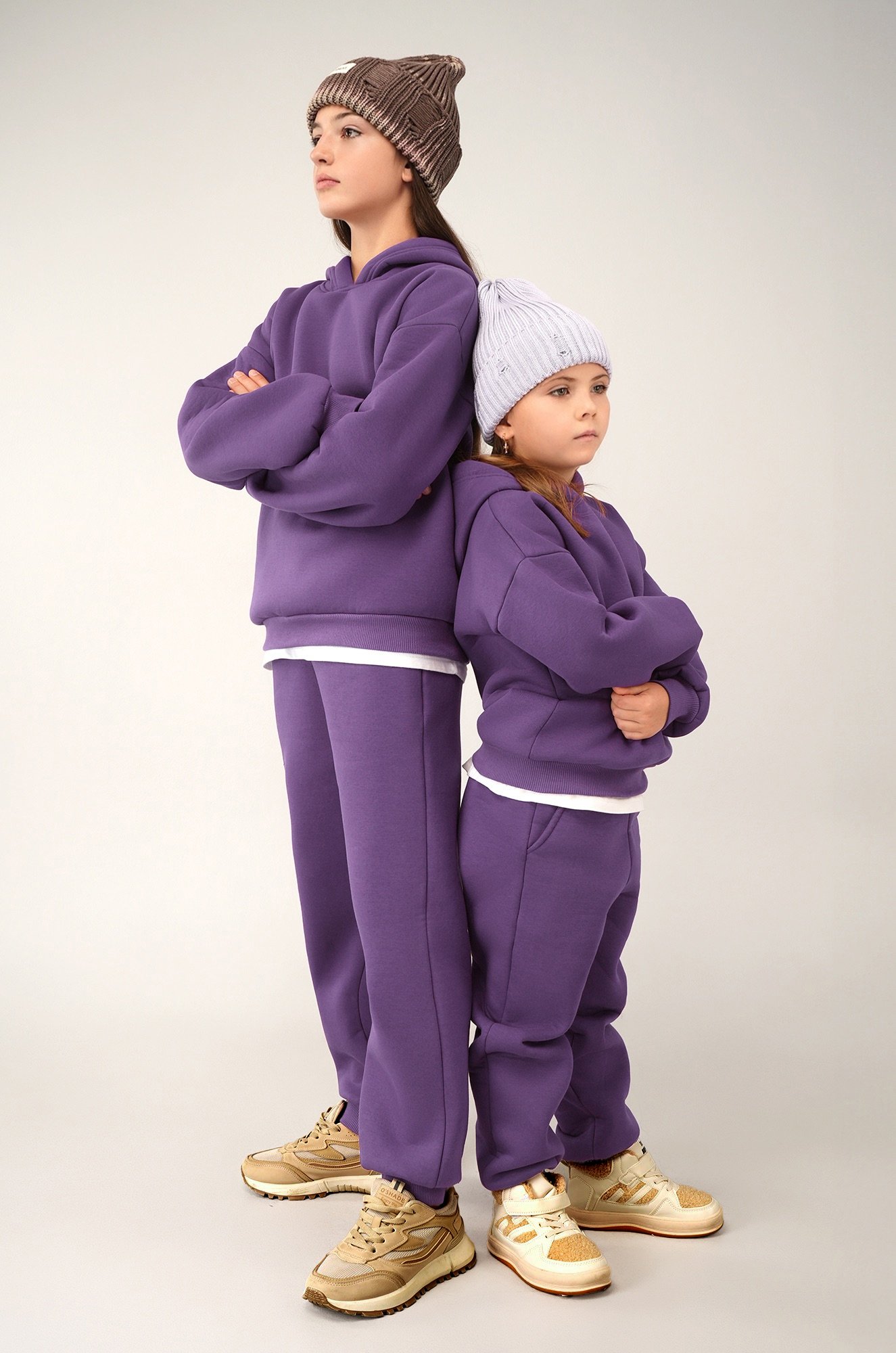 Теплый костюм для девочки из футера с начесом Happyfox