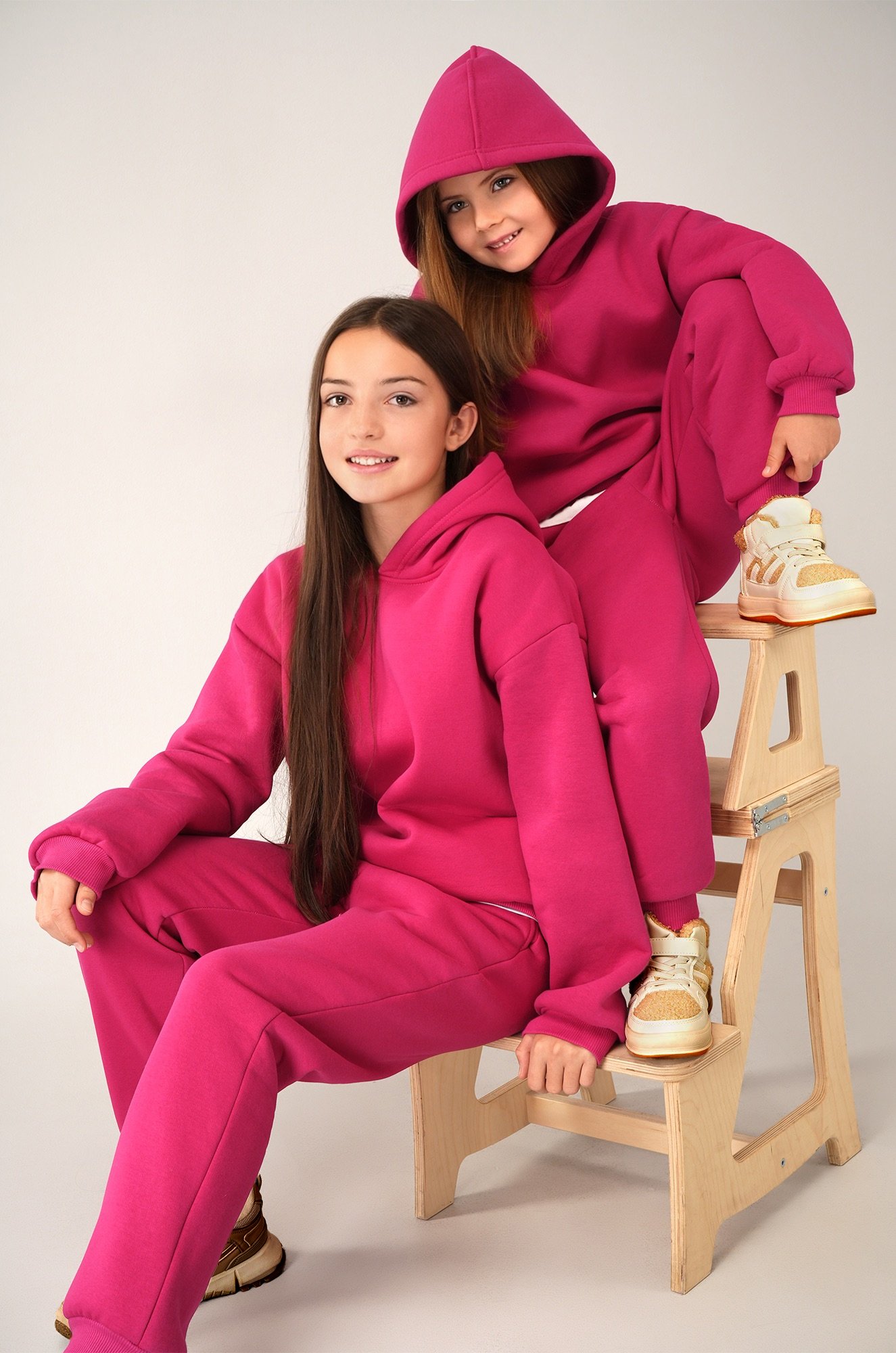 Теплый костюм для девочки из футера с начесом Happyfox