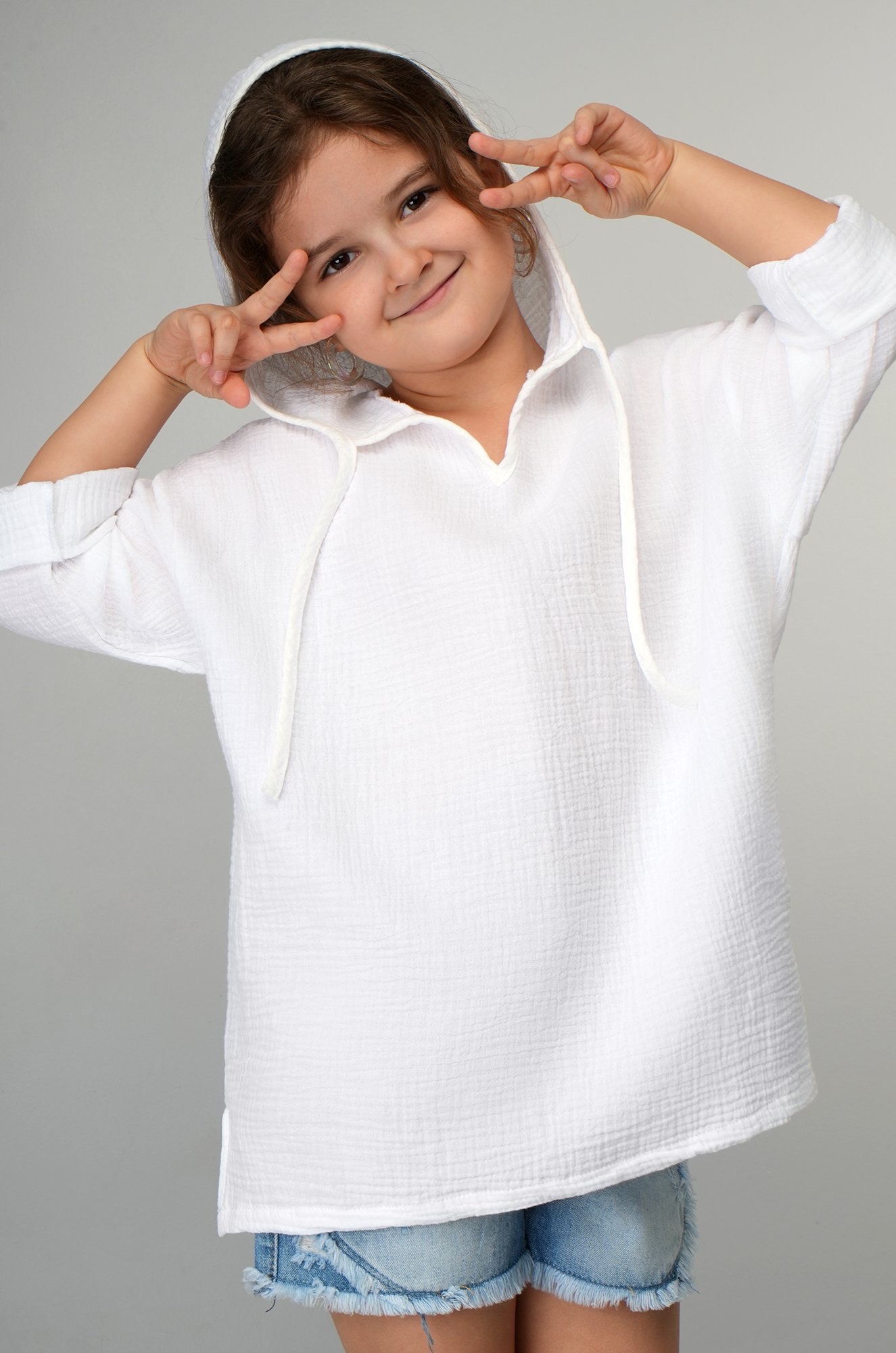 Детская хлопковая пляжная туника из муслина Happyfox
