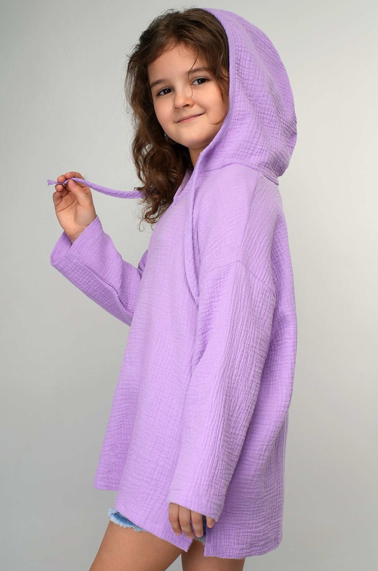 Детская хлопковая пляжная туника из муслина Happyfox